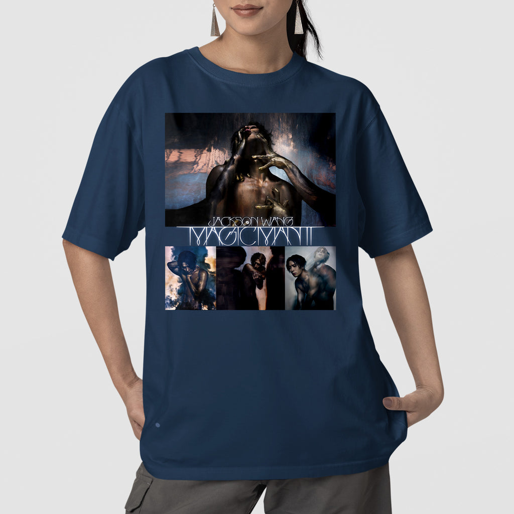 Jackson Wang Retro Magicman Tour T-Shirt - Front view, Y2K kpop concert tee