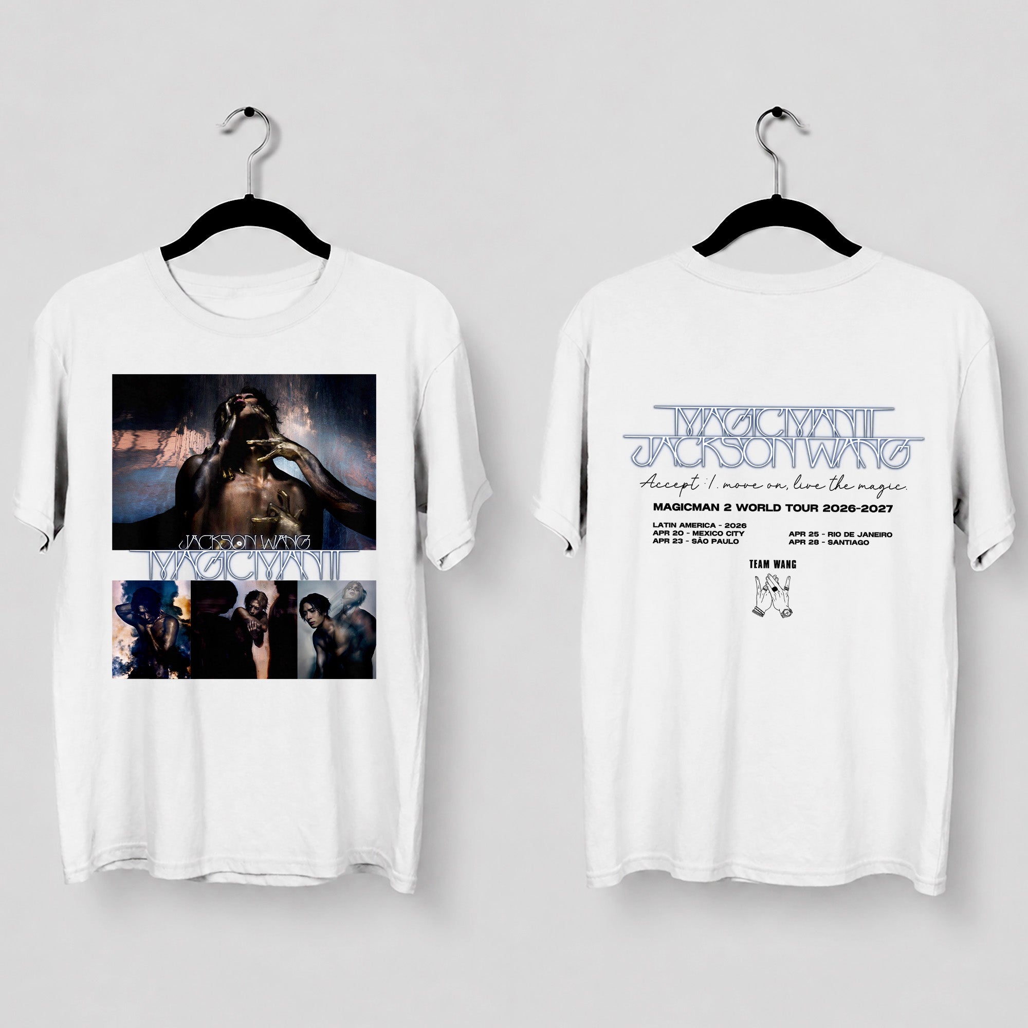 Jackson Wang Retro Magicman Tour T-Shirt - Main view, Y2K kpop concert tee