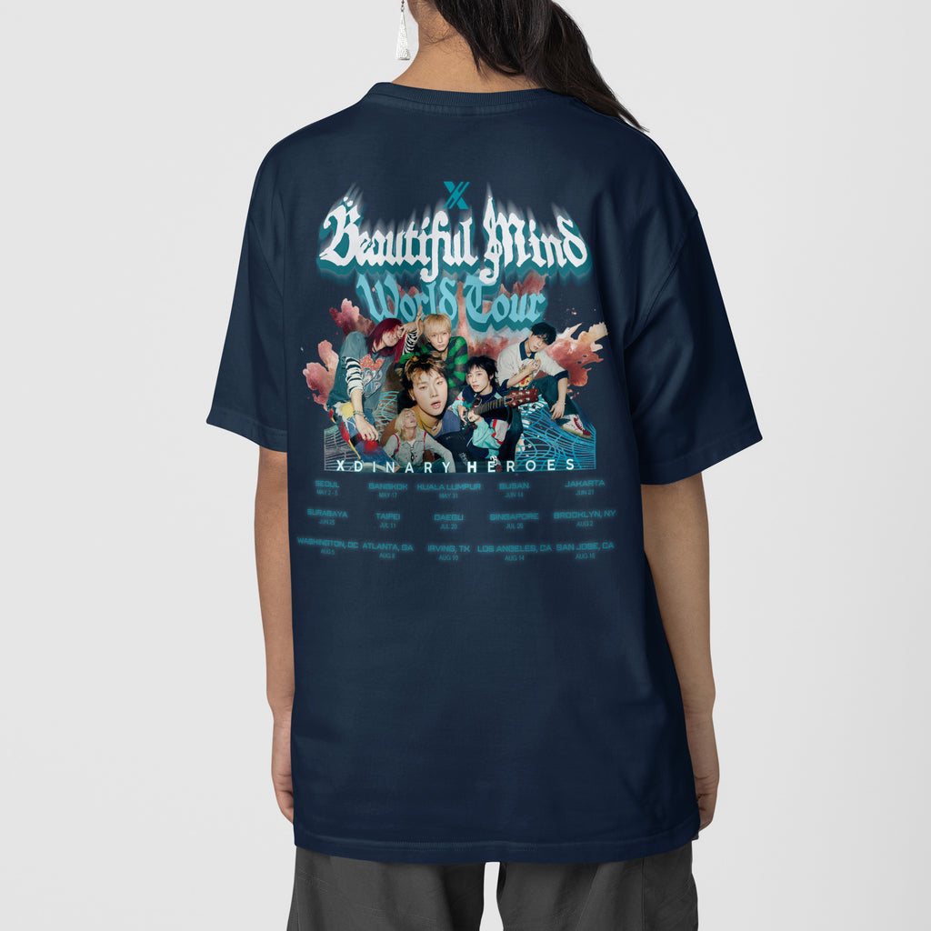 XDINARY HEROES World Tour 2025 T-Shirt - Back view, Y2K kpop concert tee