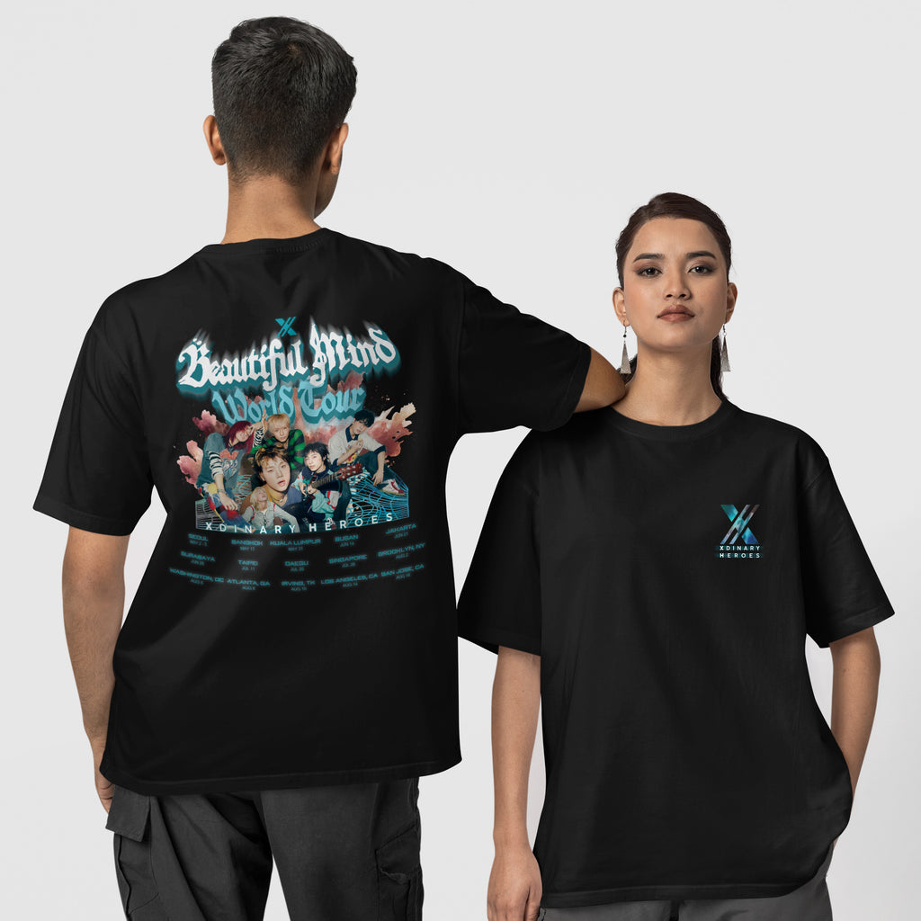 XDINARY HEROES World Tour 2025 T-Shirt - Couple 1 view, Y2K kpop concert tee