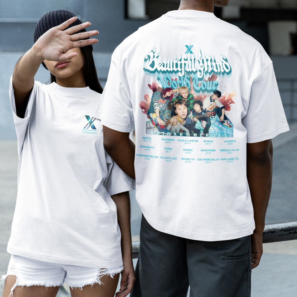 XDINARY HEROES World Tour 2025 T-Shirt - Couple 2 view, Y2K kpop concert tee