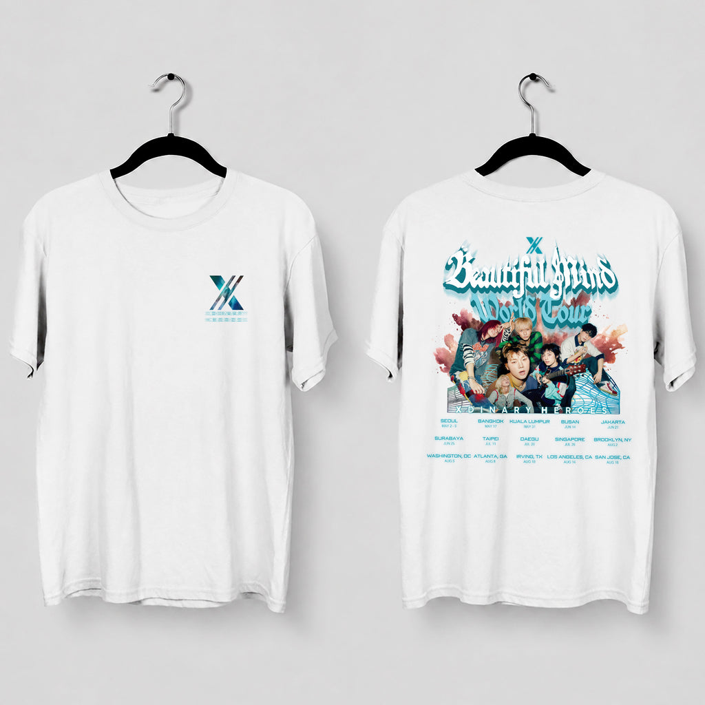 XDINARY HEROES World Tour 2025 T-Shirt - Main view, Y2K kpop concert tee