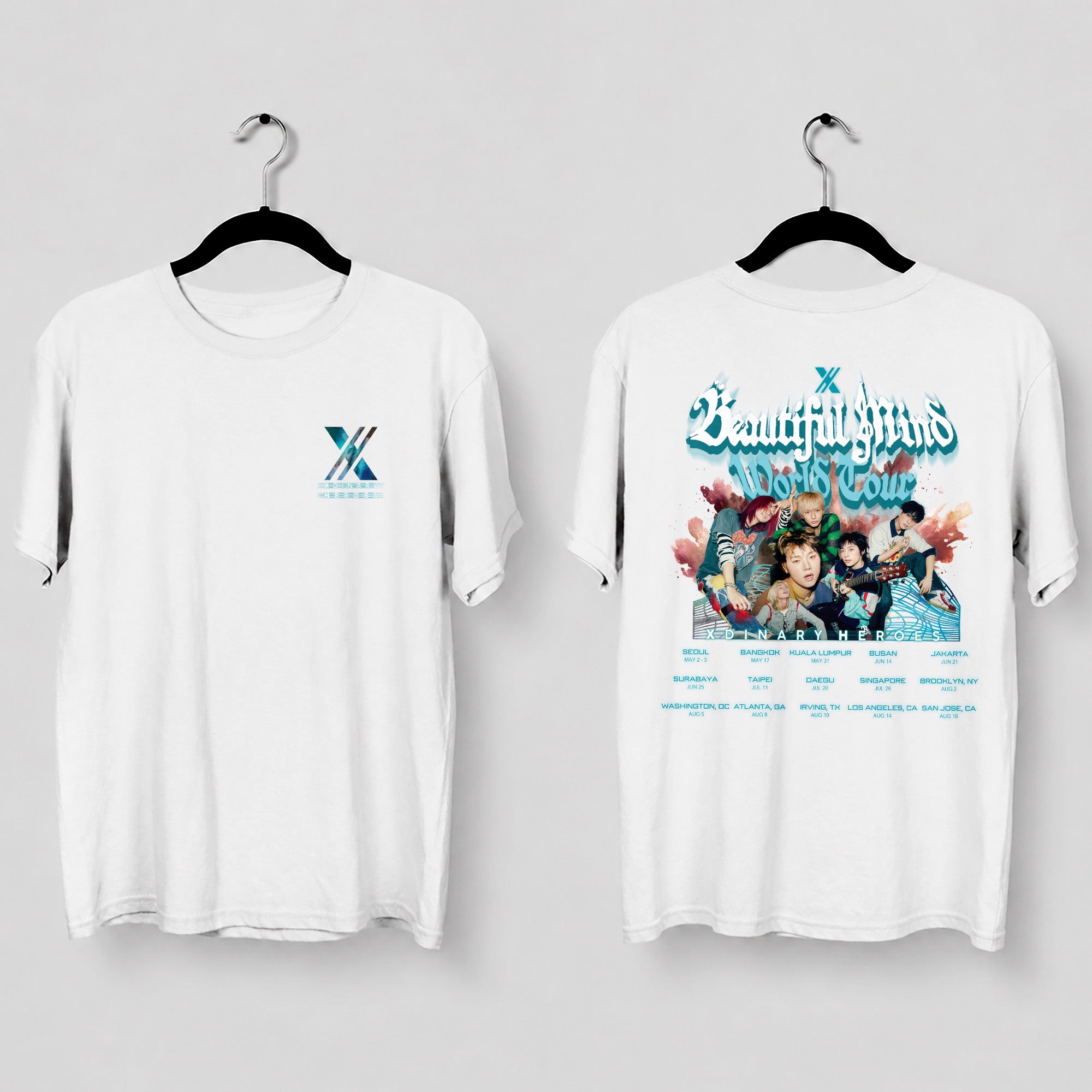 XDINARY HEROES World Tour 2025 T-Shirt - Main view, Y2K kpop concert tee