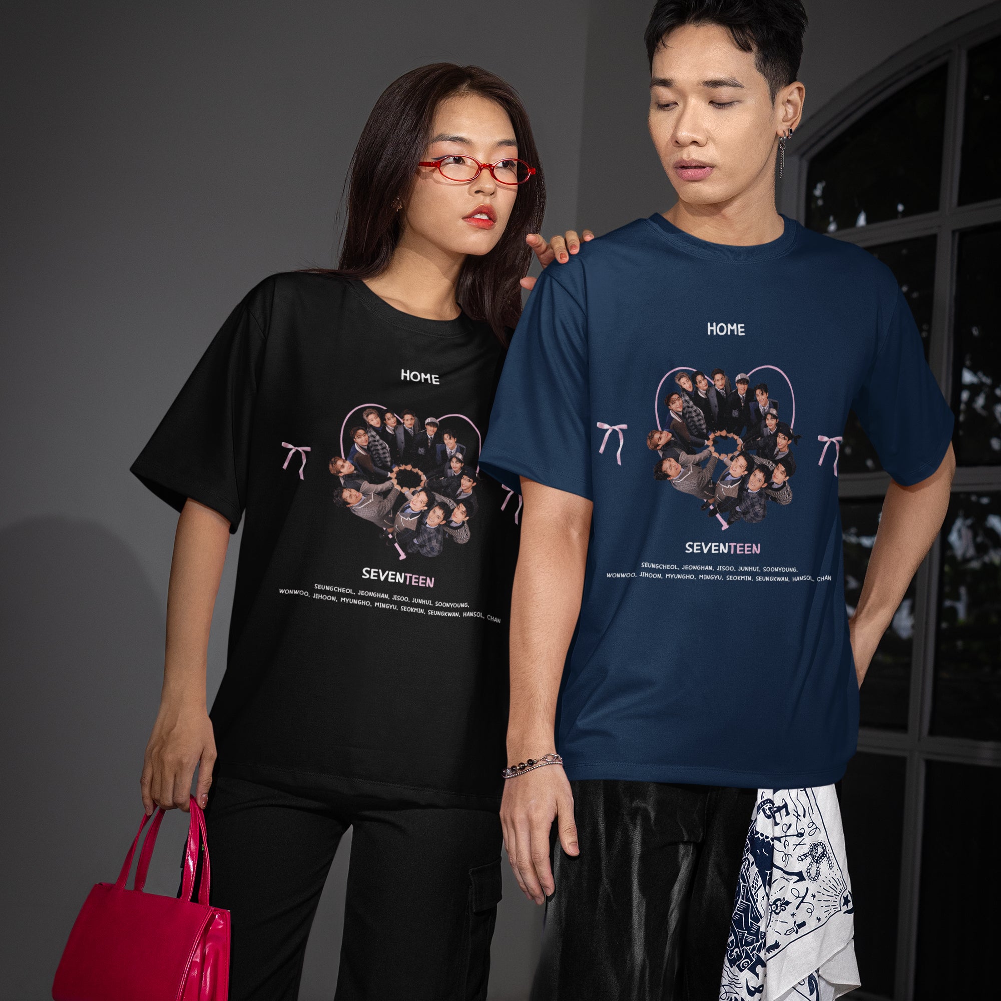 SEVENTEEN Is Home T-Shirt - Couple view, Y2K kpop concert tee