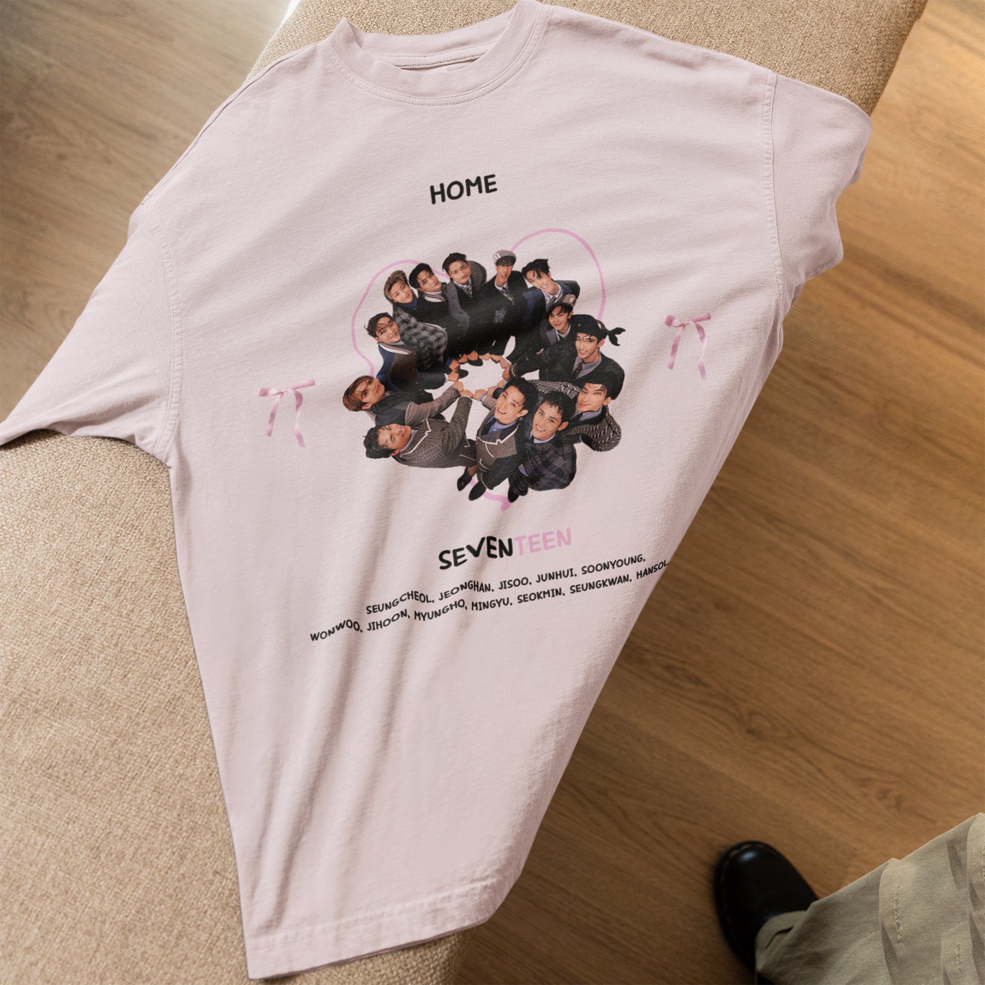 SEVENTEEN Is Home T-Shirt - Spread view, Y2K kpop concert tee