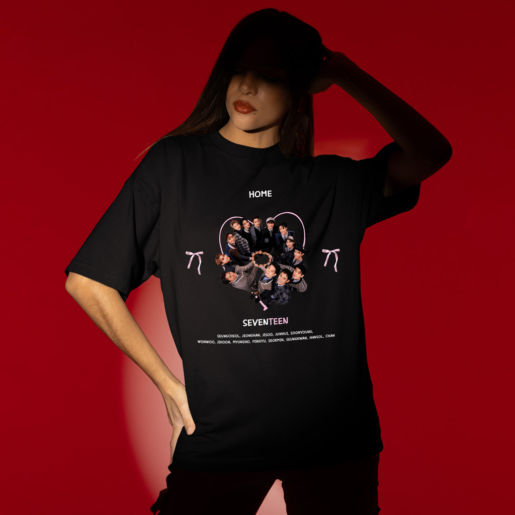 SEVENTEEN Is Home T-Shirt - Women view, Y2K kpop concert tee