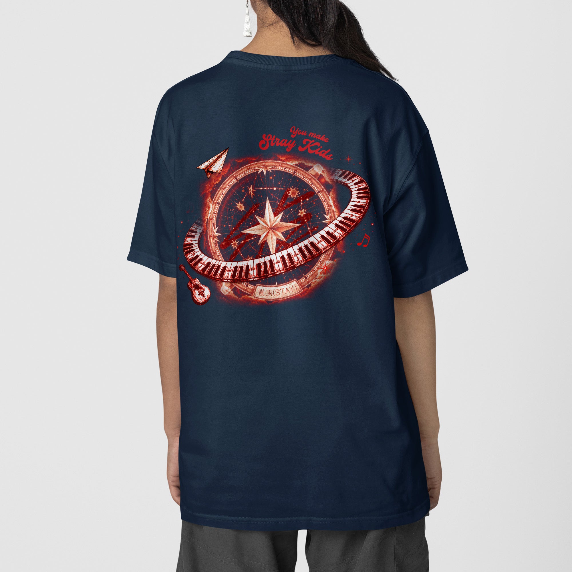Stray Kids You Made Stay Star Represent T-Shirt - Back view, Y2K kpop concert tee