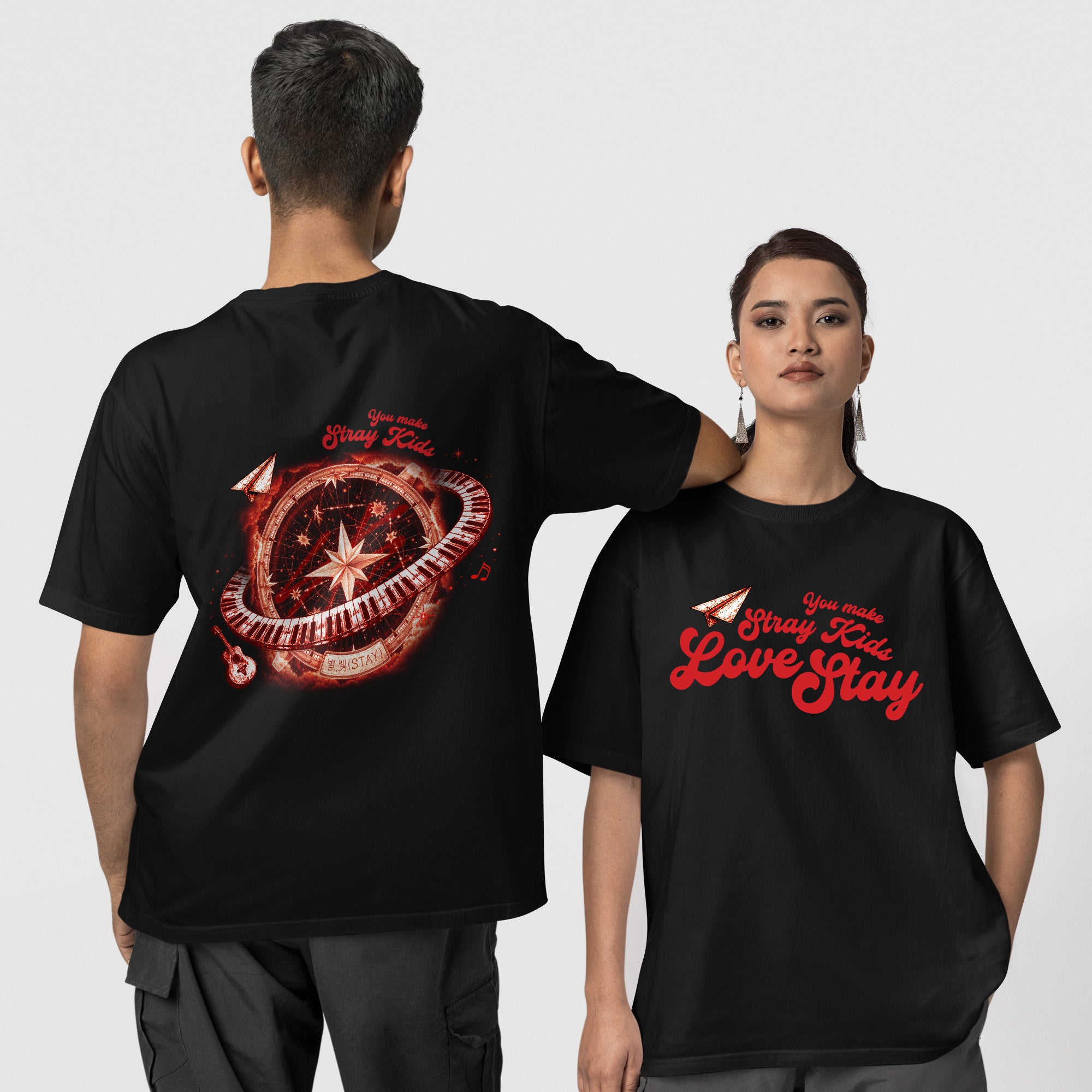 Stray Kids You Made Stay Star Represent T-Shirt - Couple 1 view, Y2K kpop concert tee