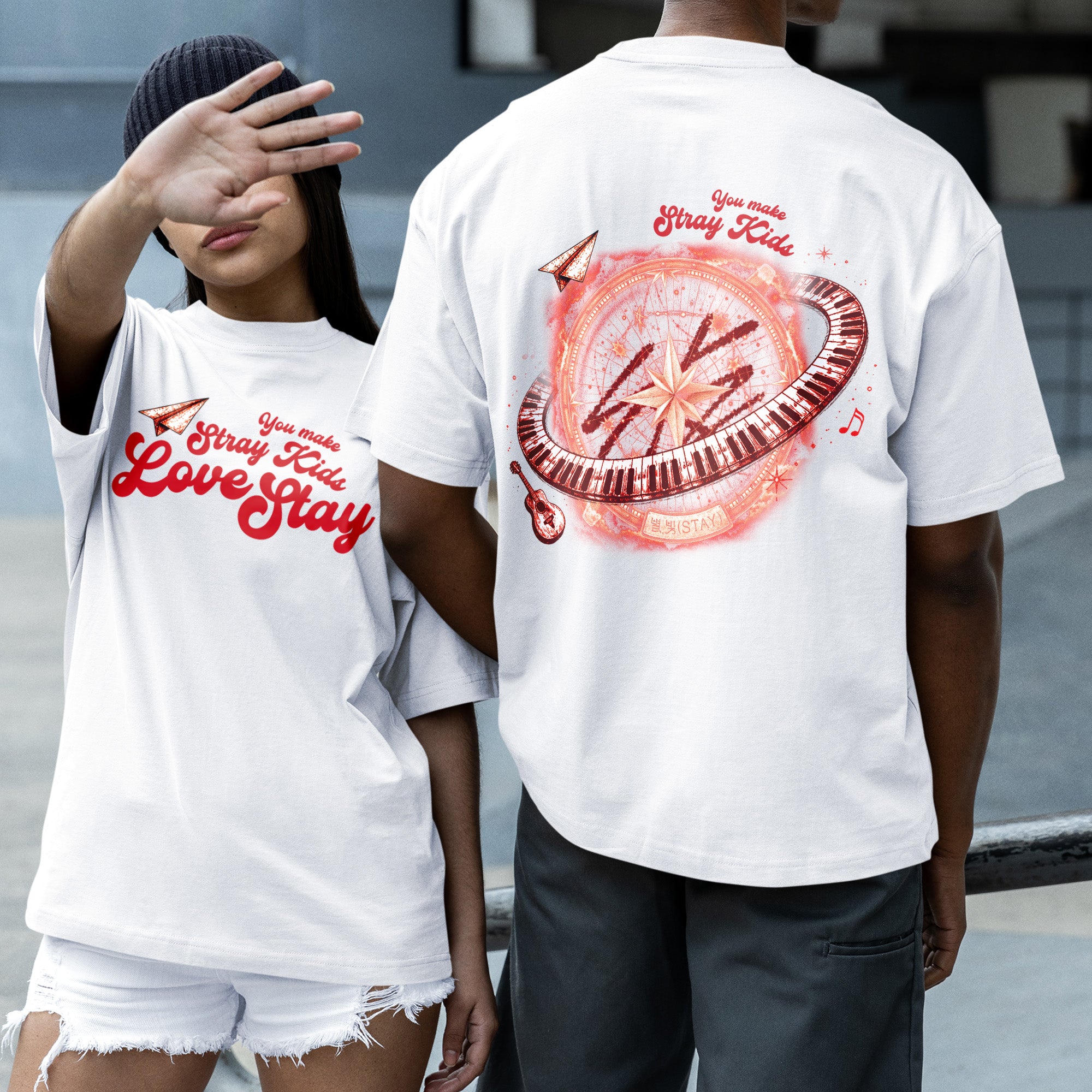 Stray Kids You Made Stay Star Represent T-Shirt - Couple 2 view, Y2K kpop concert tee