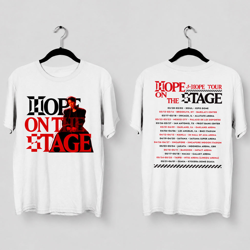 BTS J-Hope Hope Solo Tour 2-side T-Shirt - Main view, Y2K kpop concert tee