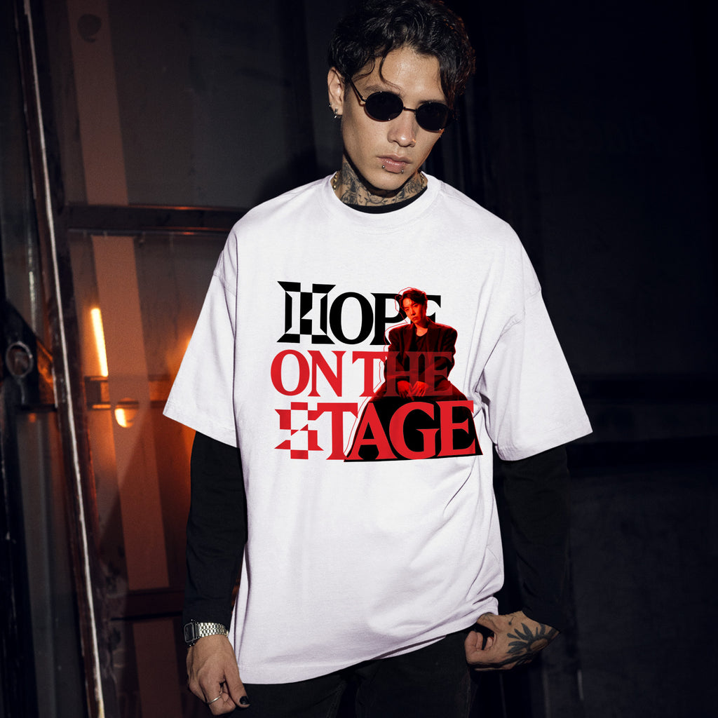 BTS J-Hope Hope Solo Tour 2-side T-Shirt - Men Front view, Y2K kpop concert tee