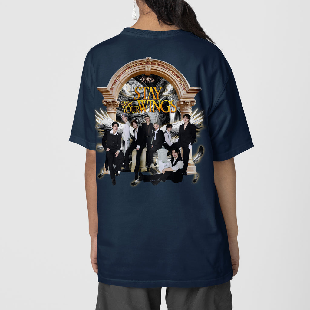 Stray Kids Stay With Your Wings special Day T-Shirt - Back view, Y2K kpop concert tee