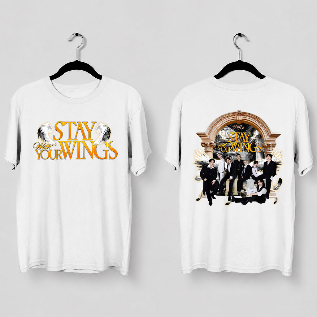 Stray Kids Stay With Your Wings special Day T-Shirt - Main view, Y2K kpop concert tee