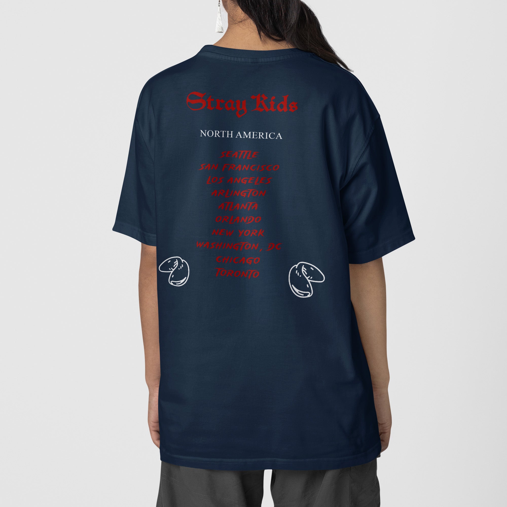 Stray Kids DominATE in North America T-Shirt - Back view, Y2K kpop concert tee