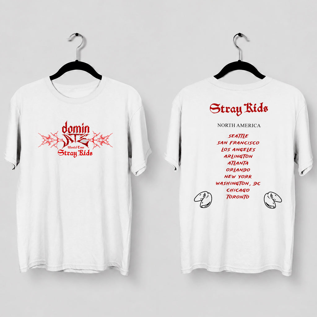 Stray Kids DominATE in North America T-Shirt - Main view, Y2K kpop concert tee