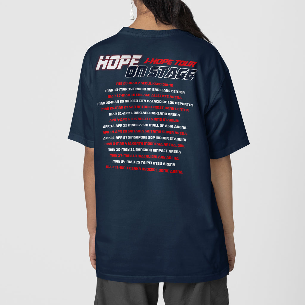 BTS J-Hope Jung Ho-seok On the Stage T-Shirt - Back view, Y2K kpop concert tee