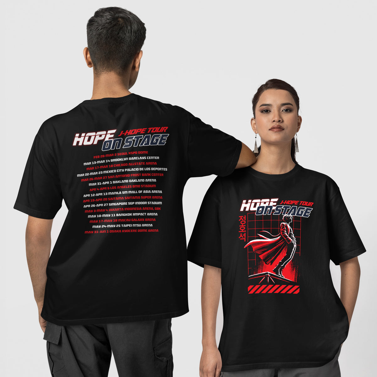BTS J-Hope Jung Ho-seok On the Stage T-Shirt - Couple 1 view, Y2K kpop concert tee