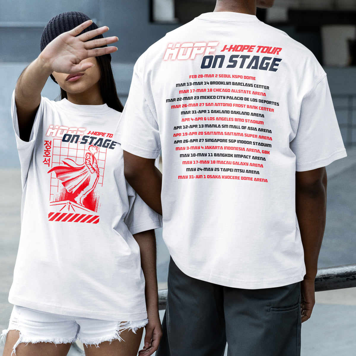 BTS J-Hope Jung Ho-seok On the Stage T-Shirt - Couple 2 view, Y2K kpop concert tee