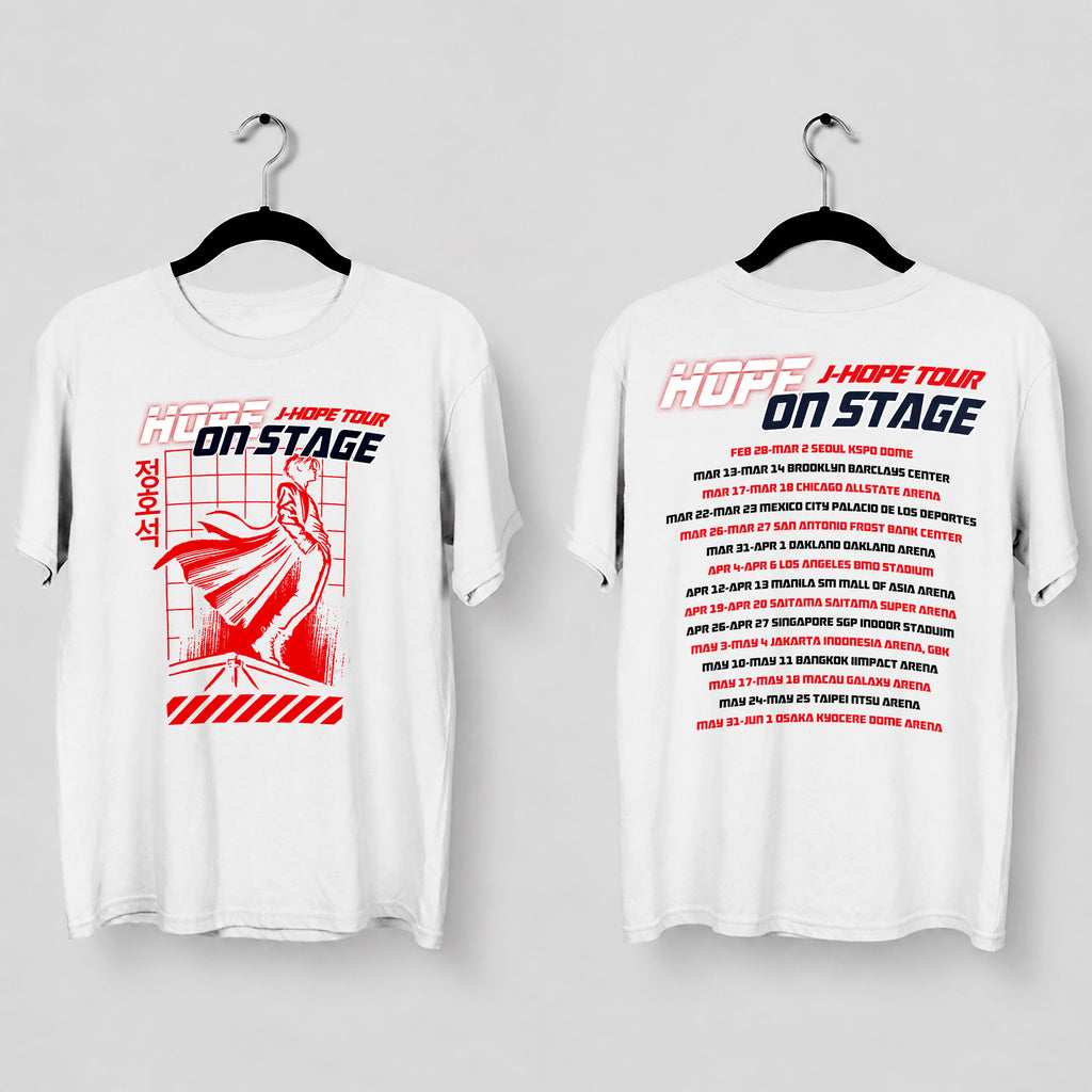 BTS J-Hope Jung Ho-seok On the Stage T-Shirt - Main view, Y2K kpop concert tee