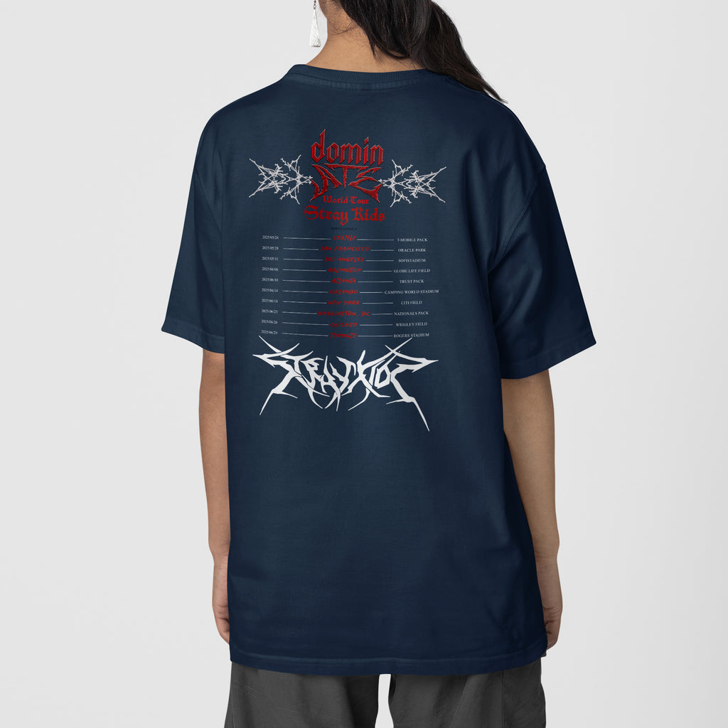 Stray Kids DominATE North American 2025 T-Shirt - Back view, Y2K kpop concert tee