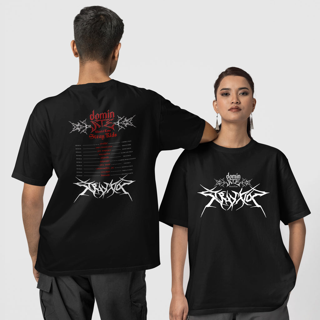 Stray Kids DominATE North American 2025 T-Shirt - Couple 1 view, Y2K kpop concert tee