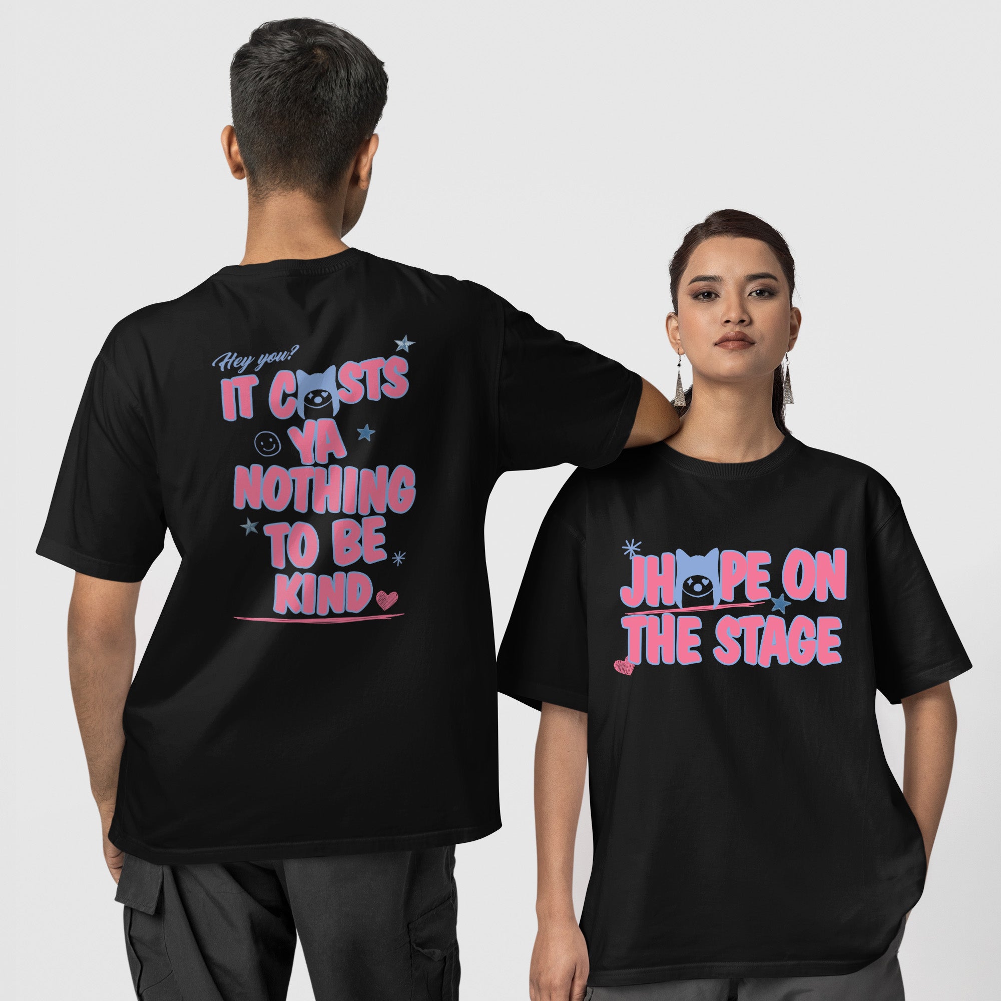 BTS J-Hope Cute On The Stage Fanmade T-Shirt - Couple 1 view, Y2K kpop concert tee