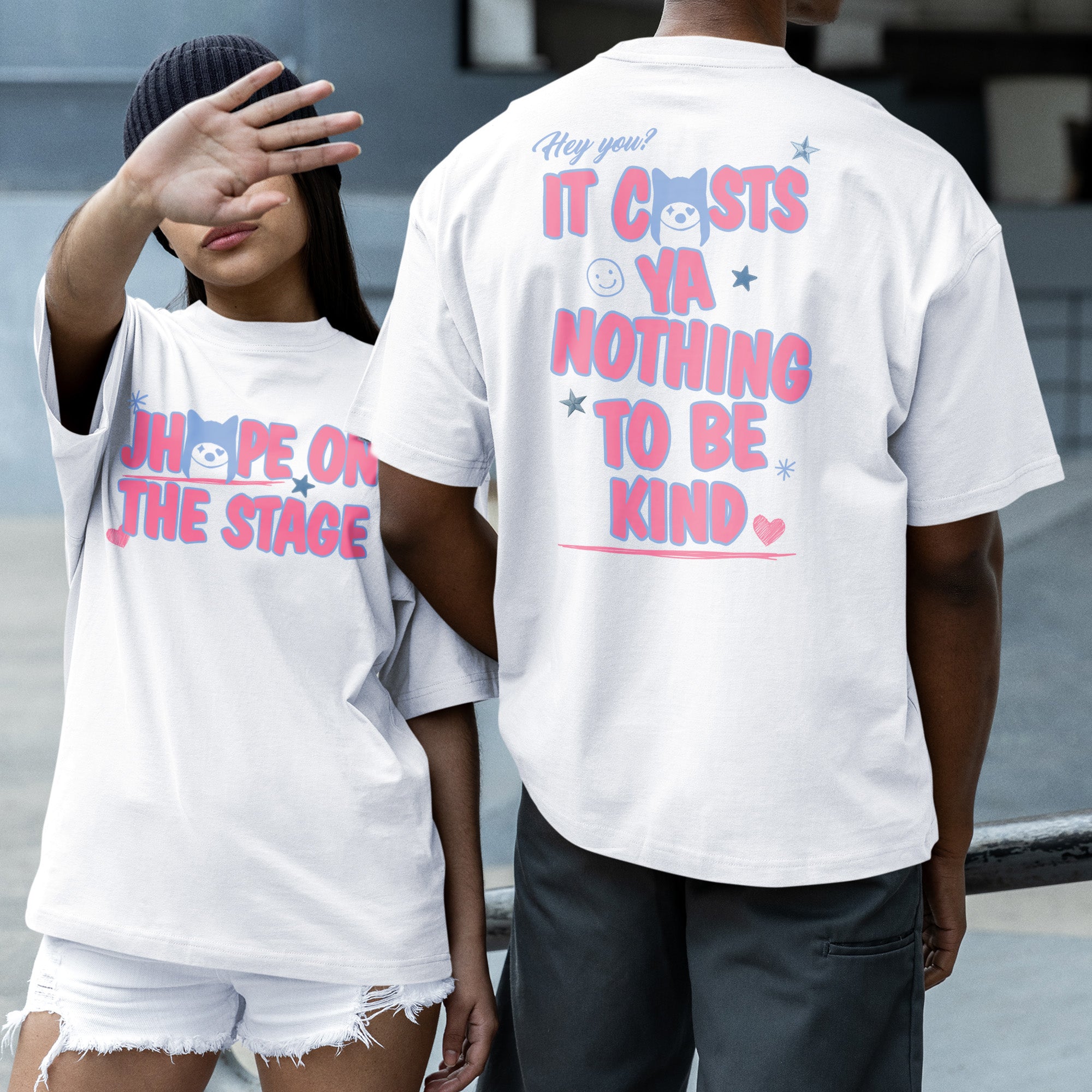 BTS J-Hope Cute On The Stage Fanmade T-Shirt - Couple 2 view, Y2K kpop concert tee