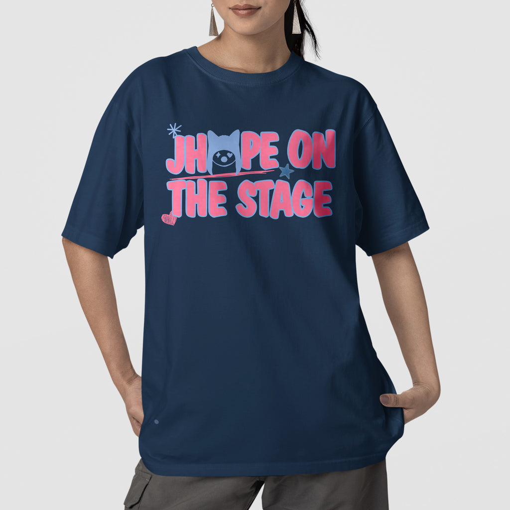 BTS J-Hope Cute On The Stage Fanmade T-Shirt - Front view, Y2K kpop concert tee