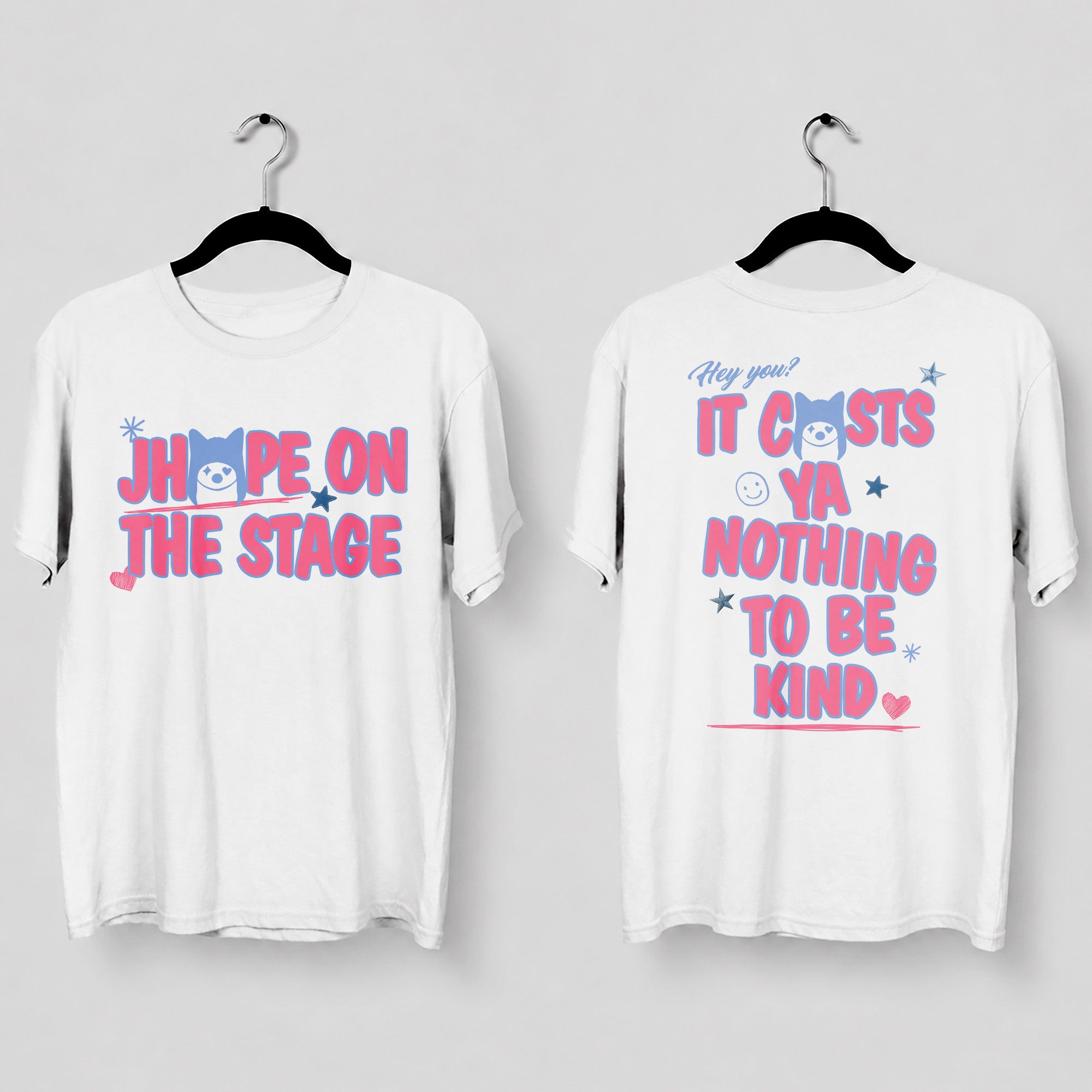 BTS J-Hope Cute On The Stage Fanmade T-Shirt - Main view, Y2K kpop concert tee