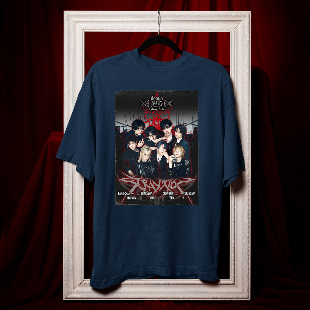 Stray Kids DominATE Member T-Shirt - Hang view, Y2K kpop concert tee