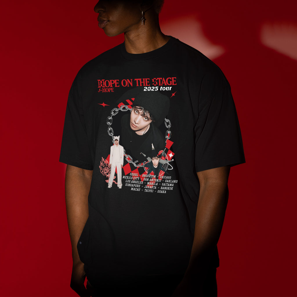 BTS J-Hope Hope K-Pop Concert T-Shirt - Men view, Y2K kpop concert tee