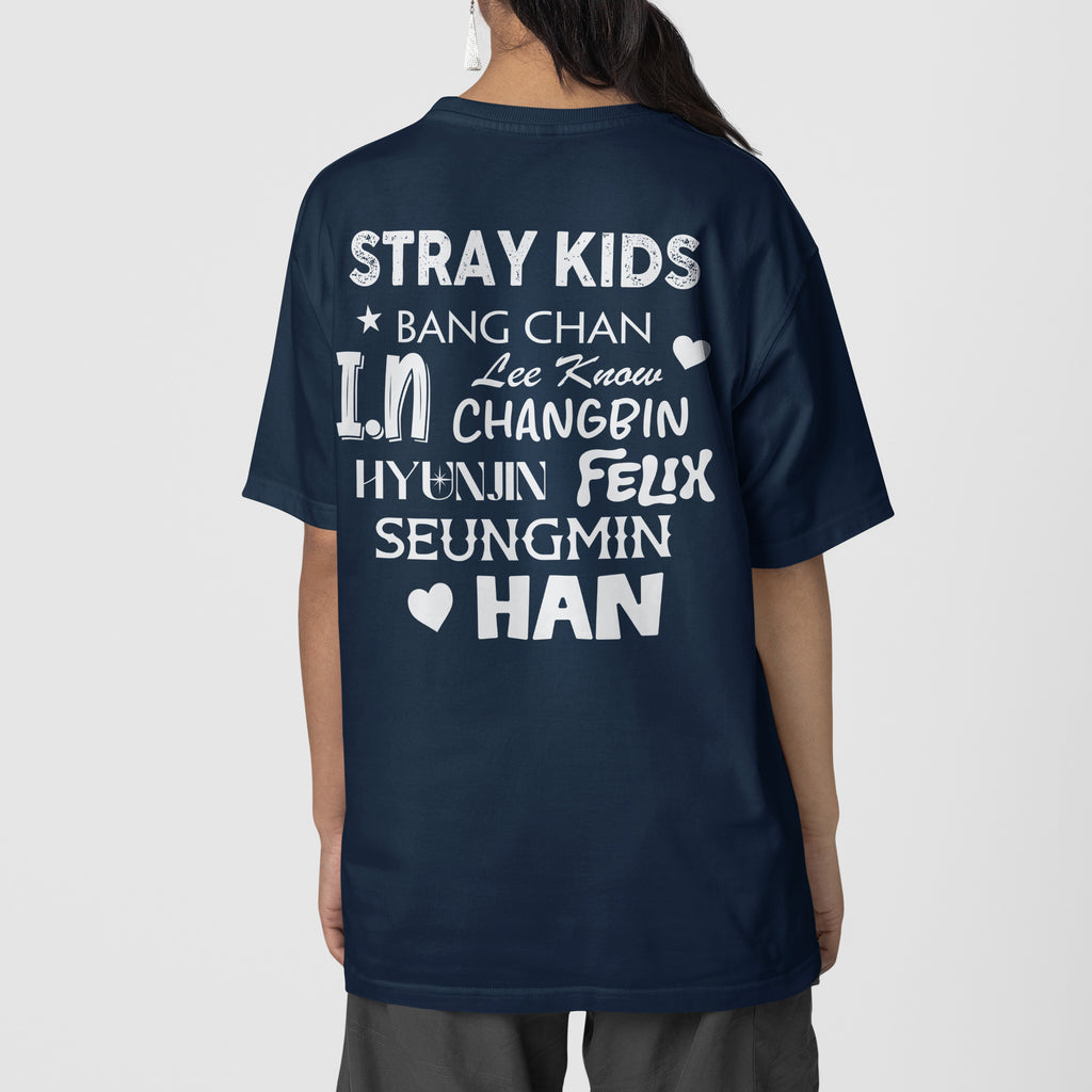 Stray Kids I Love T-Shirt - Back view, Y2K kpop concert tee