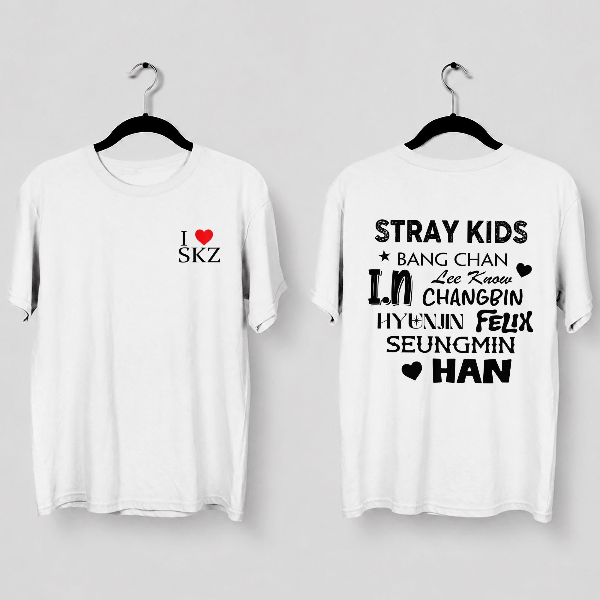 Stray Kids I Love T-Shirt - Main view, Y2K kpop concert tee