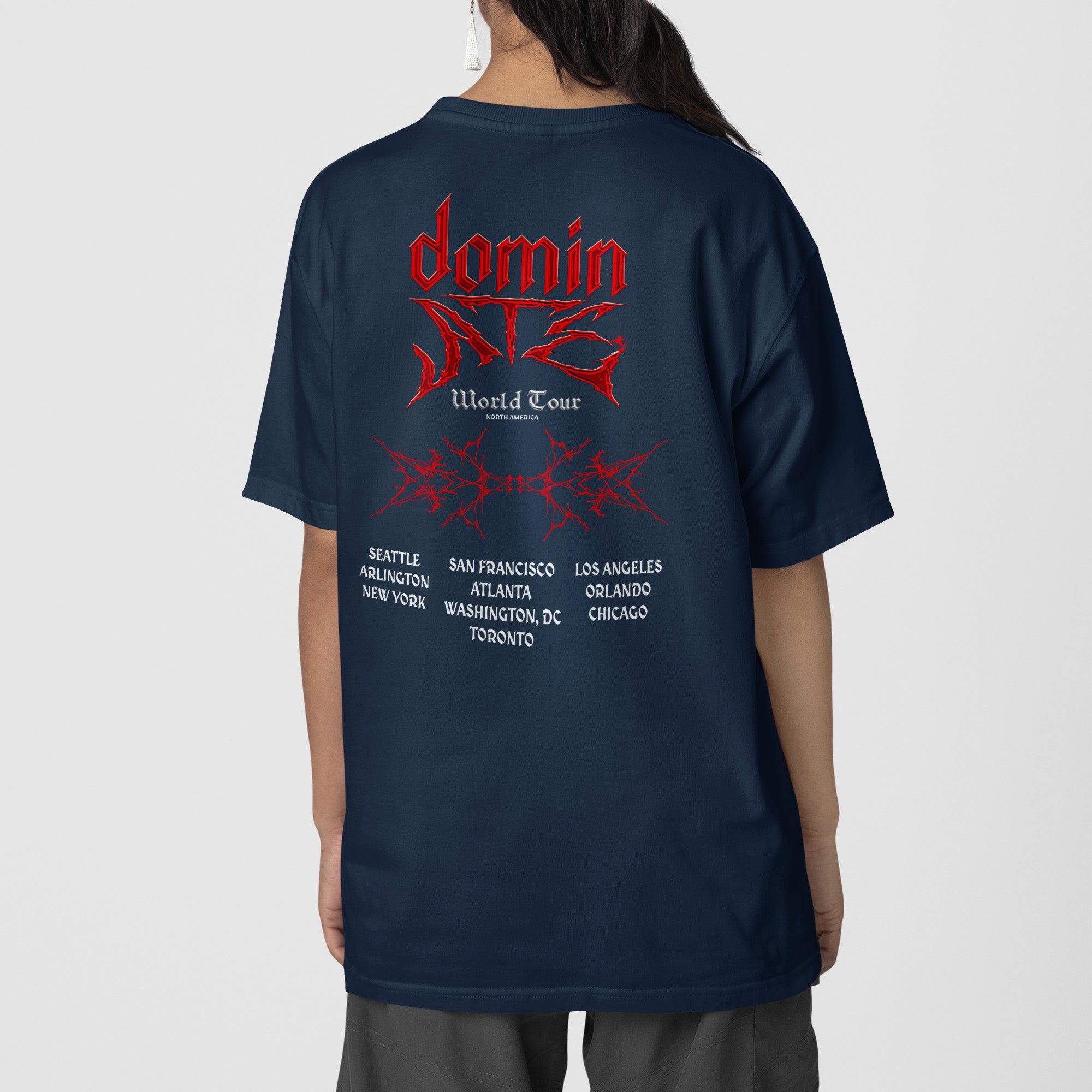 Stray Kids DominATE North America ver3 T-Shirt - Back view, Y2K kpop concert tee