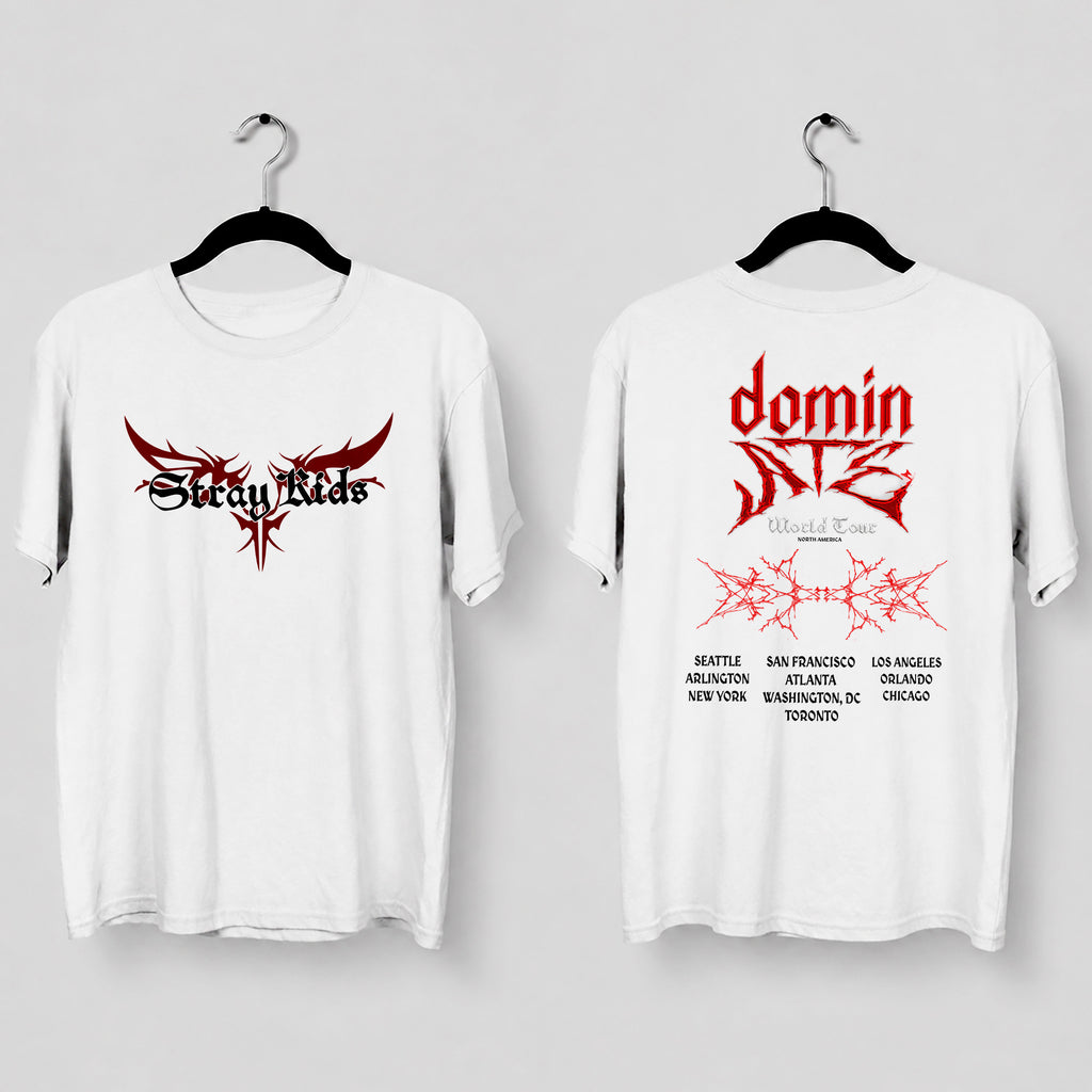 Stray Kids DominATE North America ver3 T-Shirt - Main view, Y2K kpop concert tee