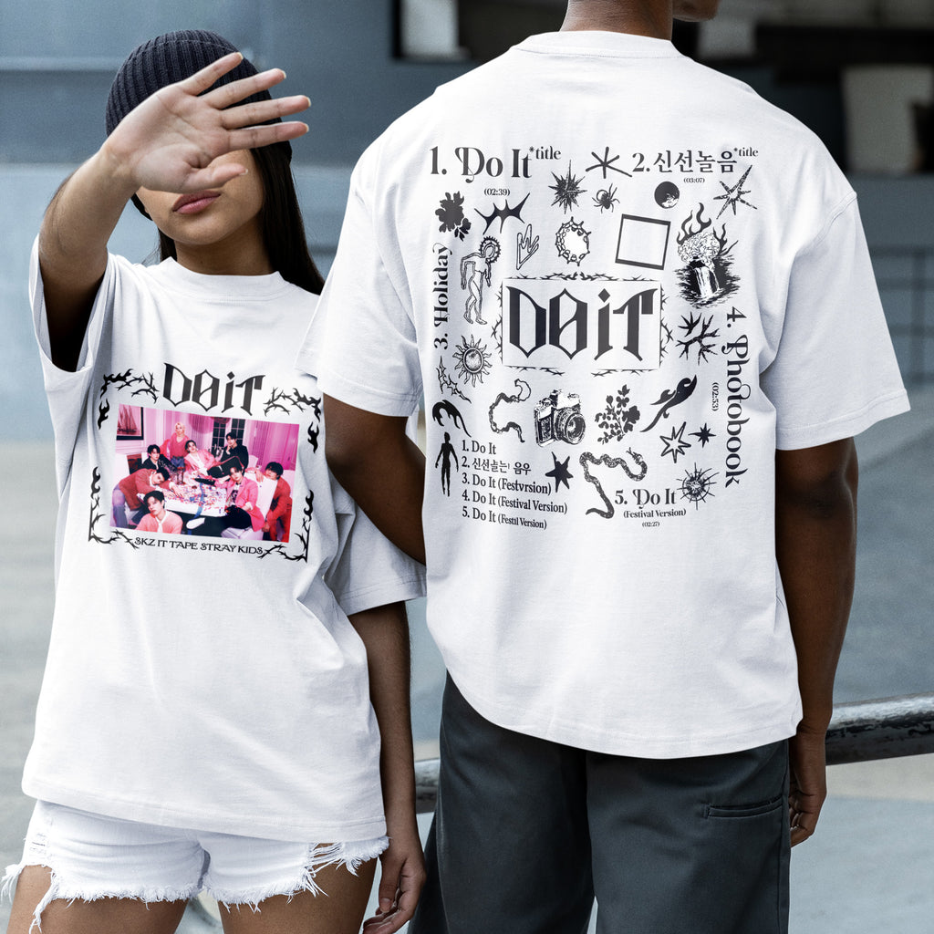 Stray Kids Do It Tracklist T-Shirt - Couple 2 view, Y2K kpop concert tee