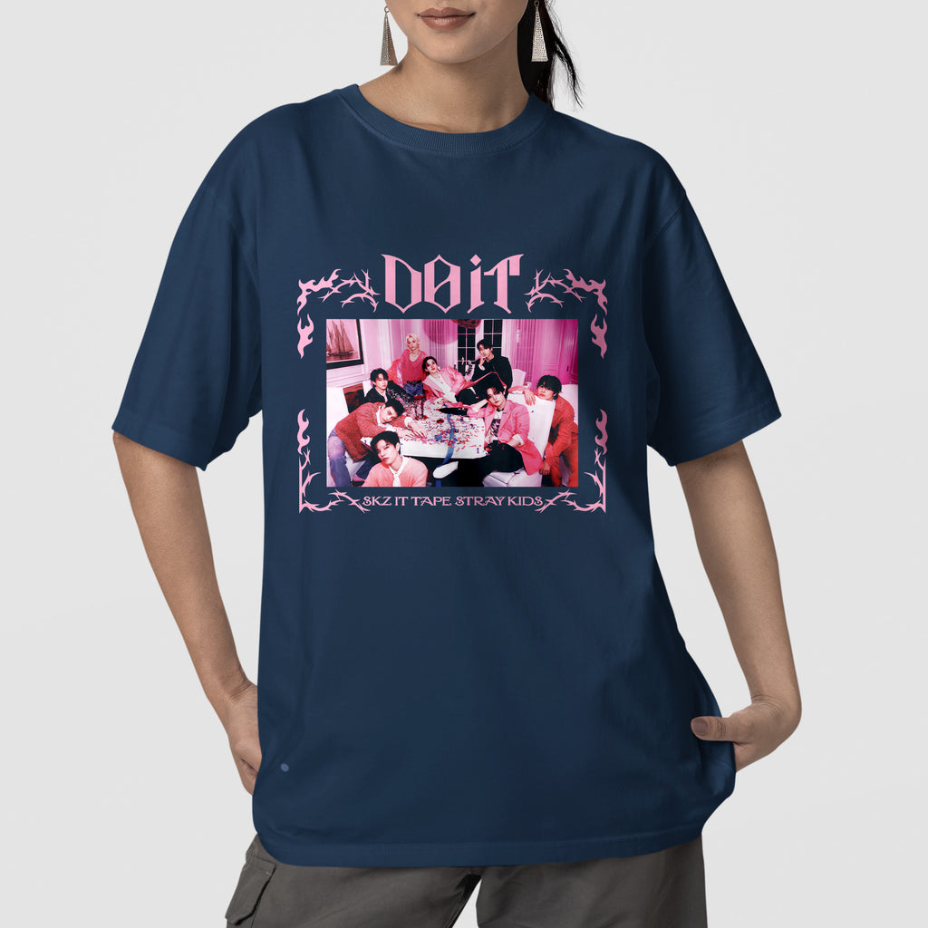 Stray Kids Do It Tracklist T-Shirt - Front view, Y2K kpop concert tee