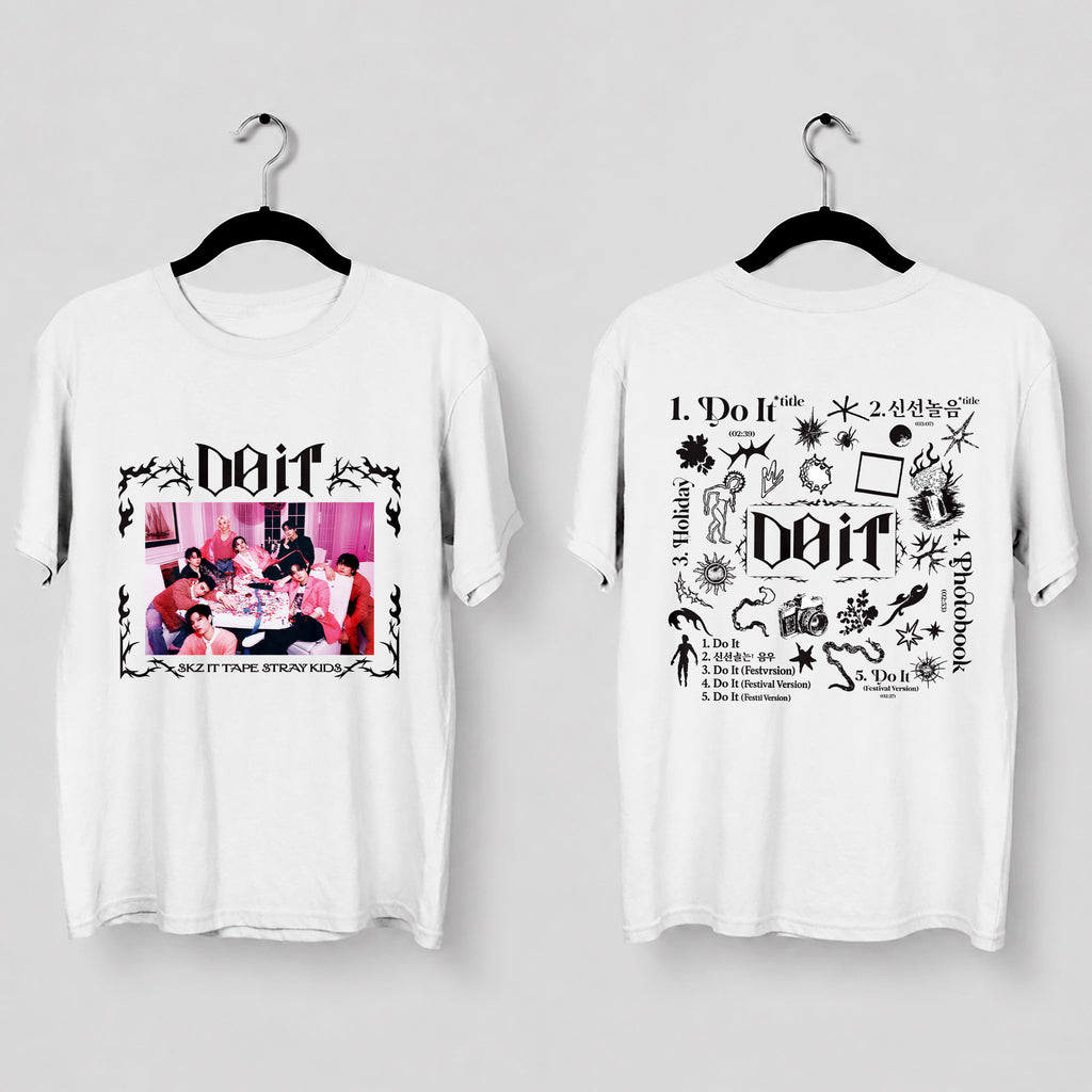 Stray Kids Do It Tracklist T-Shirt - Main view, Y2K kpop concert tee