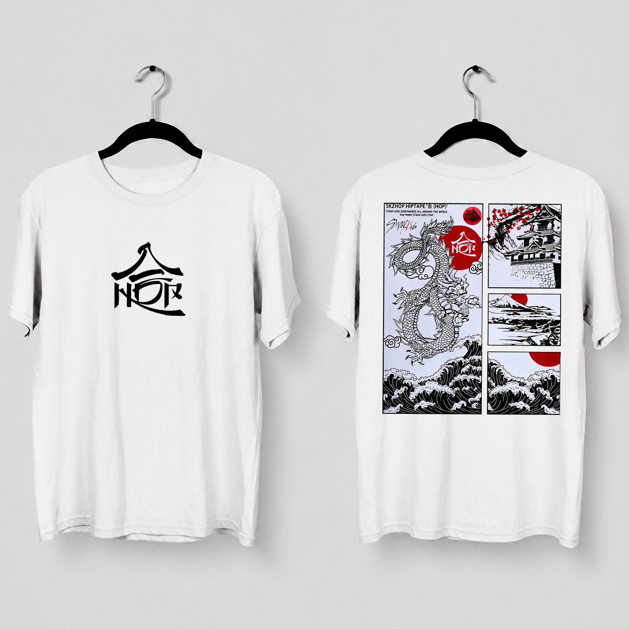 Stray Kids SKZHOP Hiptape T-Shirt - Main view, Y2K kpop concert tee