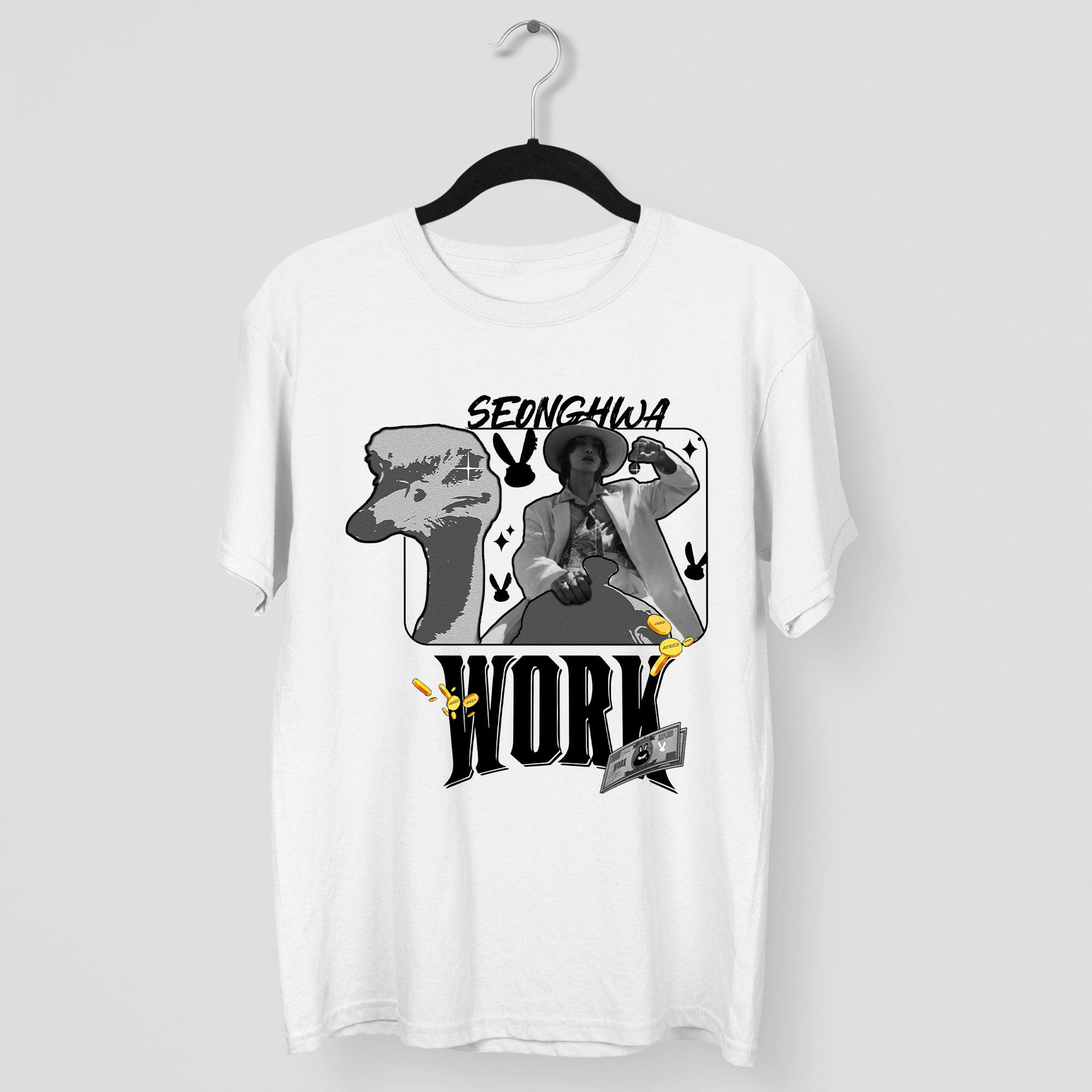 ATEEZ Seonghwa Work T-Shirt - Main view, Y2K kpop concert tee