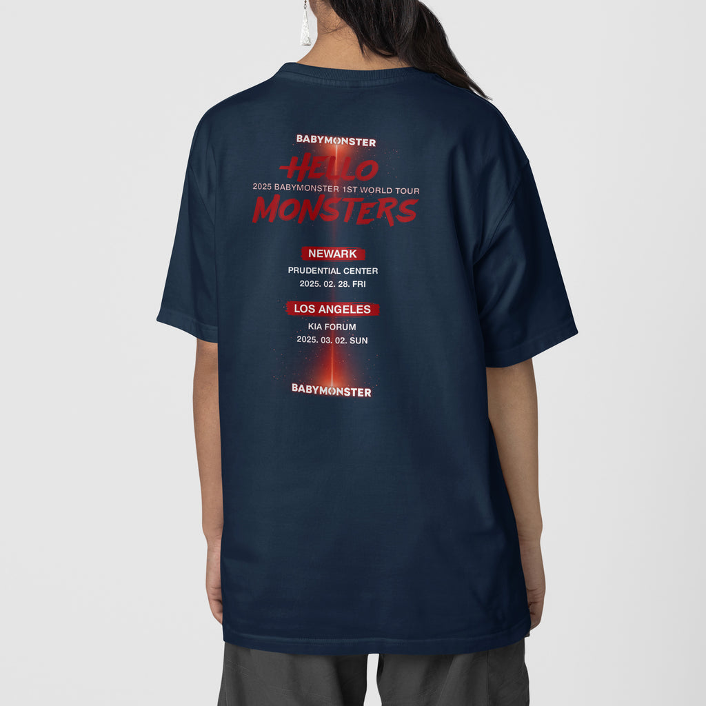 BABYMONSTER First Tour 2025 T-Shirt - Back view, Y2K kpop concert tee