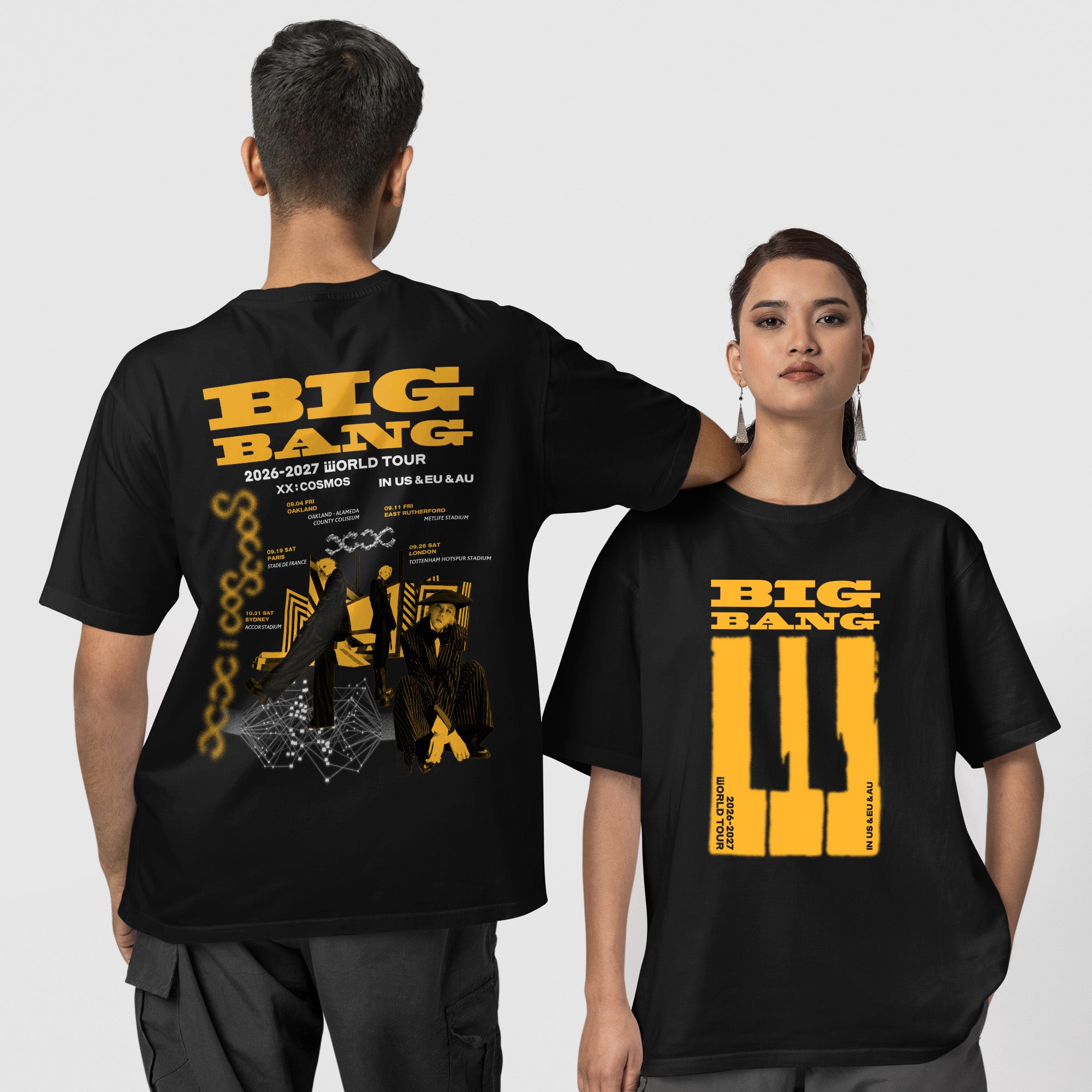 BIGBANG World Tour XX COSMOS 2026 T-Shirt - Couple 1 view, Y2K kpop concert tee