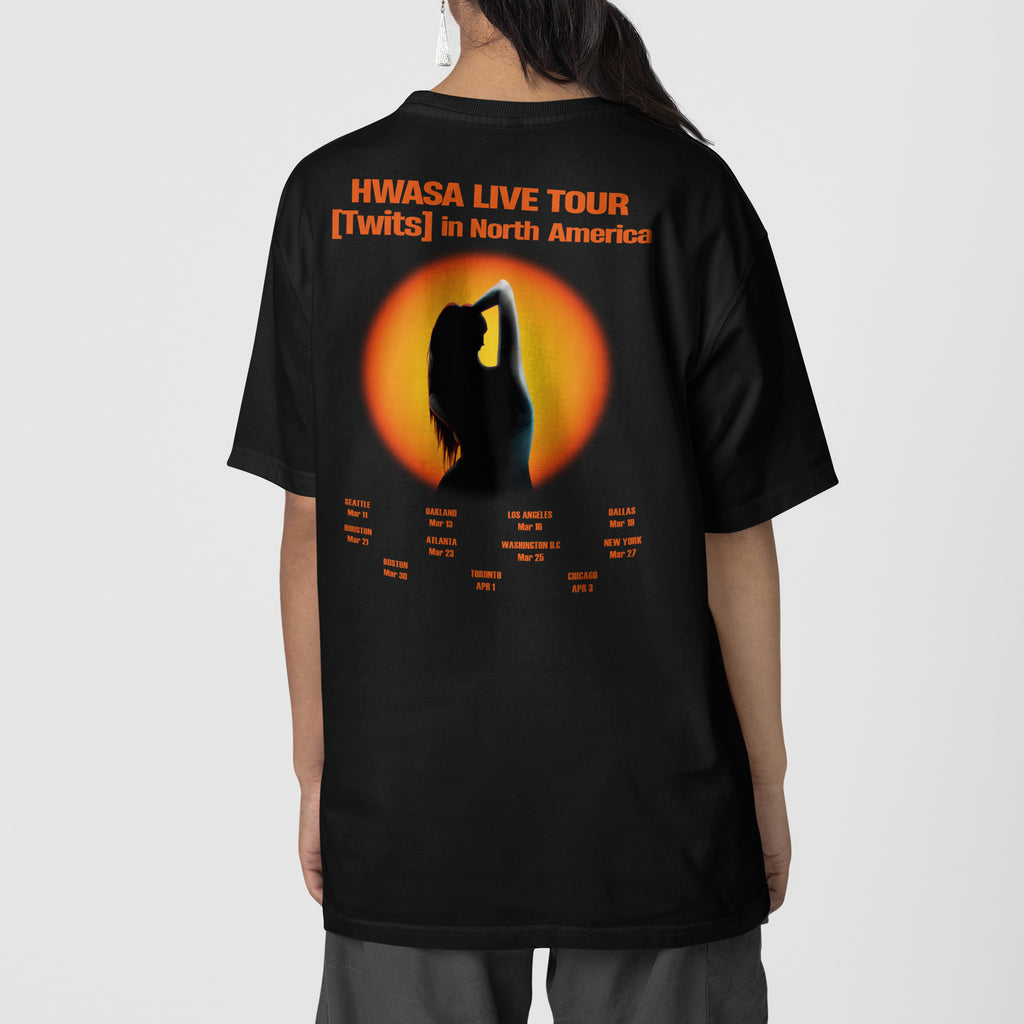 Hwasa Twits Tour In US T-Shirt - Back view, Y2K kpop concert tee