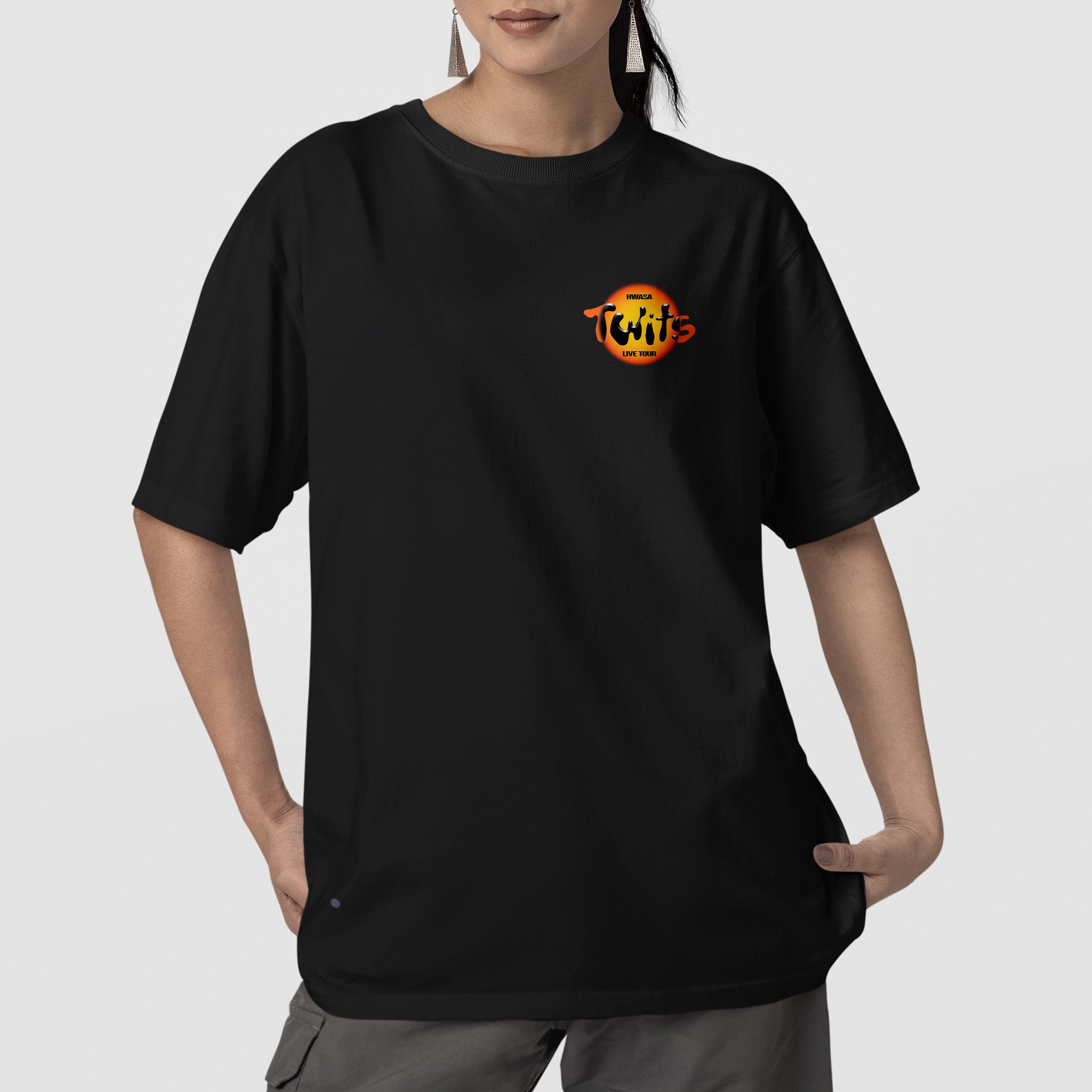 Hwasa Twits Tour In US T-Shirt - Front view, Y2K kpop concert tee