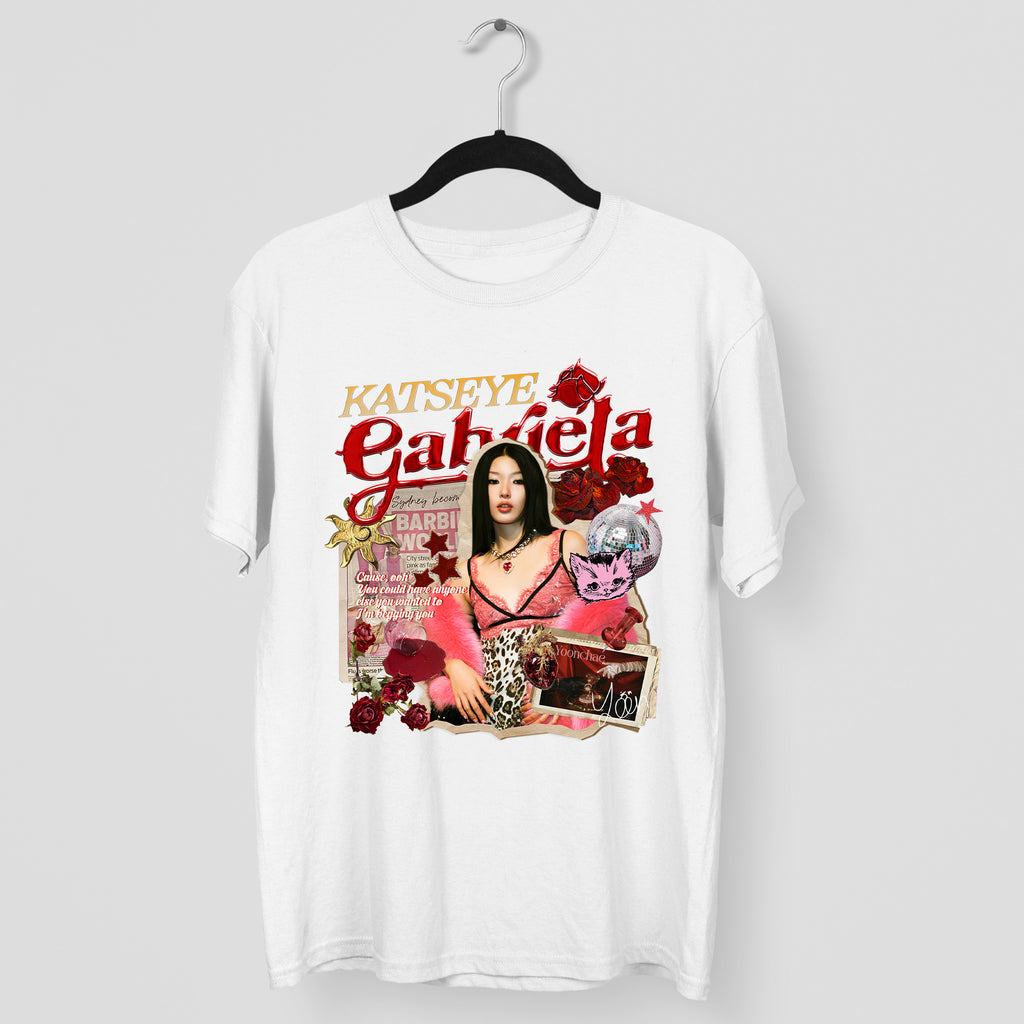 KATSEYE Gabriela Yoonchae T-Shirt - Main view, Y2K kpop concert tee