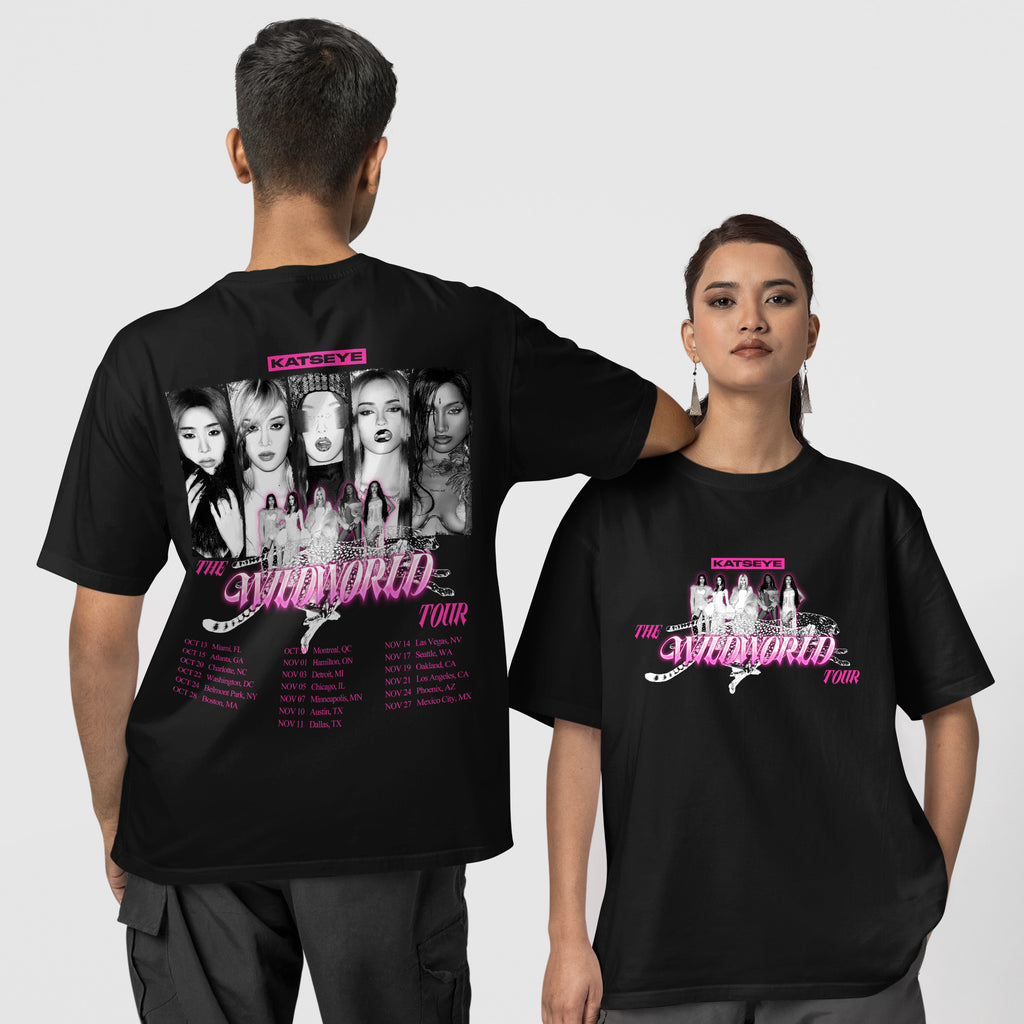 KATSEYE The Wildworld Tour T-Shirt - Couple 1 view, Y2K kpop concert tee