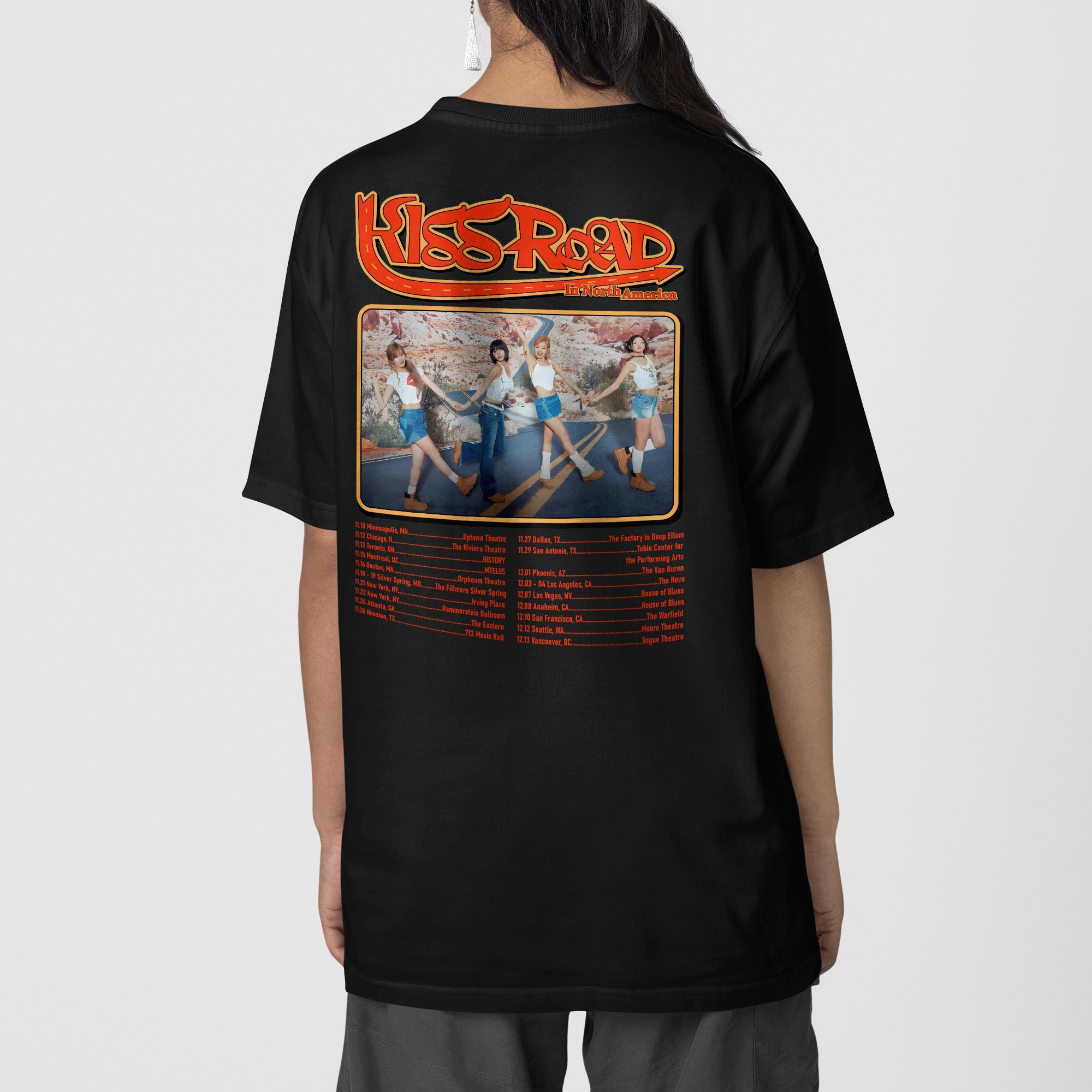 Kiss Of Life Tour In US T-Shirt - Back view, Y2K kpop concert tee