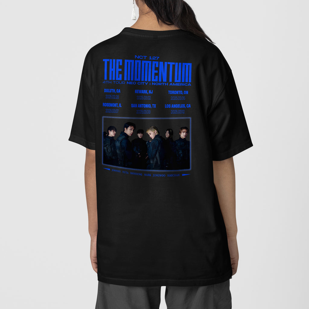 NCT 127 Momentum 4th Tour Neo City T-Shirt - Back view, Y2K kpop concert tee