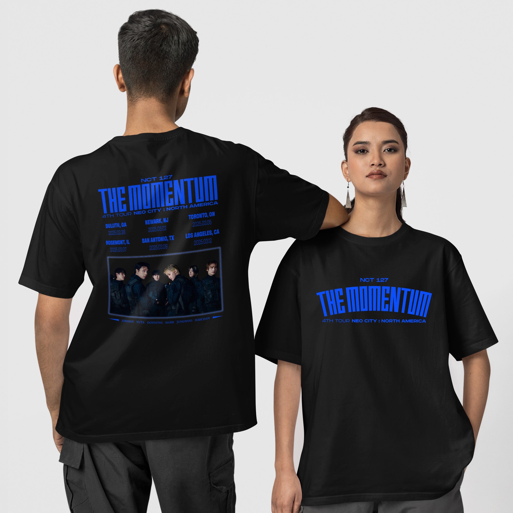 NCT 127 Momentum 4th Tour Neo City T-Shirt - Couple 1 view, Y2K kpop concert tee