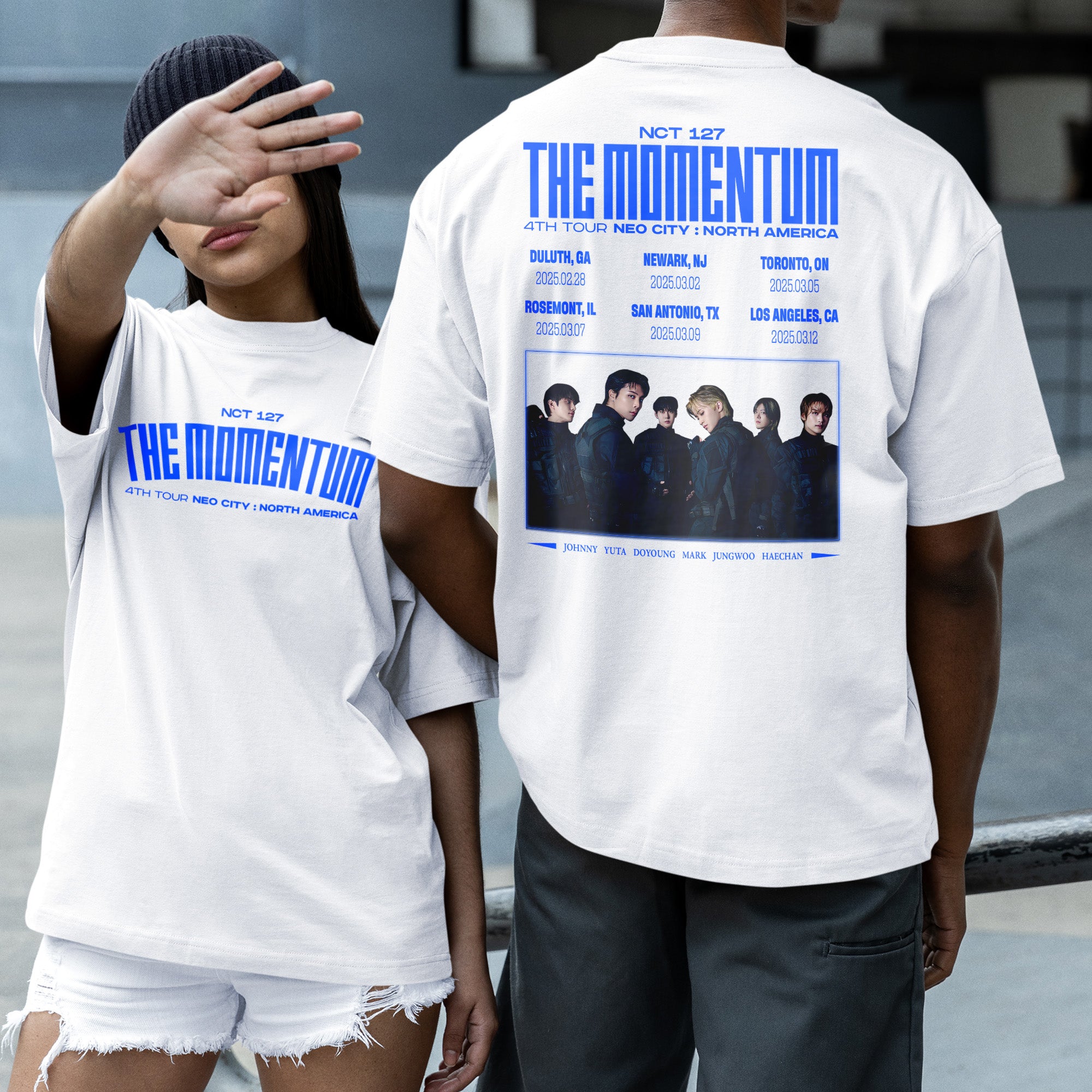 NCT 127 Momentum 4th Tour Neo City T-Shirt - Couple 2 view, Y2K kpop concert tee